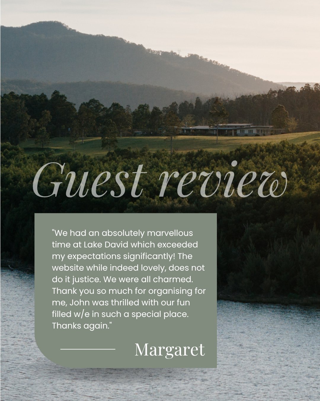 "The website, while indeed lovely, does not do it justice. We were all charmed."

That's from a guest who brought their group to Lake David last year.

We hear it often. Some places you just have to experience in person.

Book directly thro