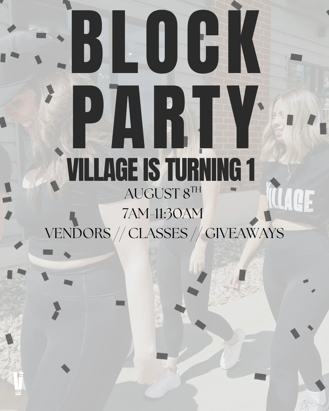 Village turns one 🤍

A day to celebrate the community that made it possible.
Classes. Vendors. Giveaways. Good energy.

See you at the block party.