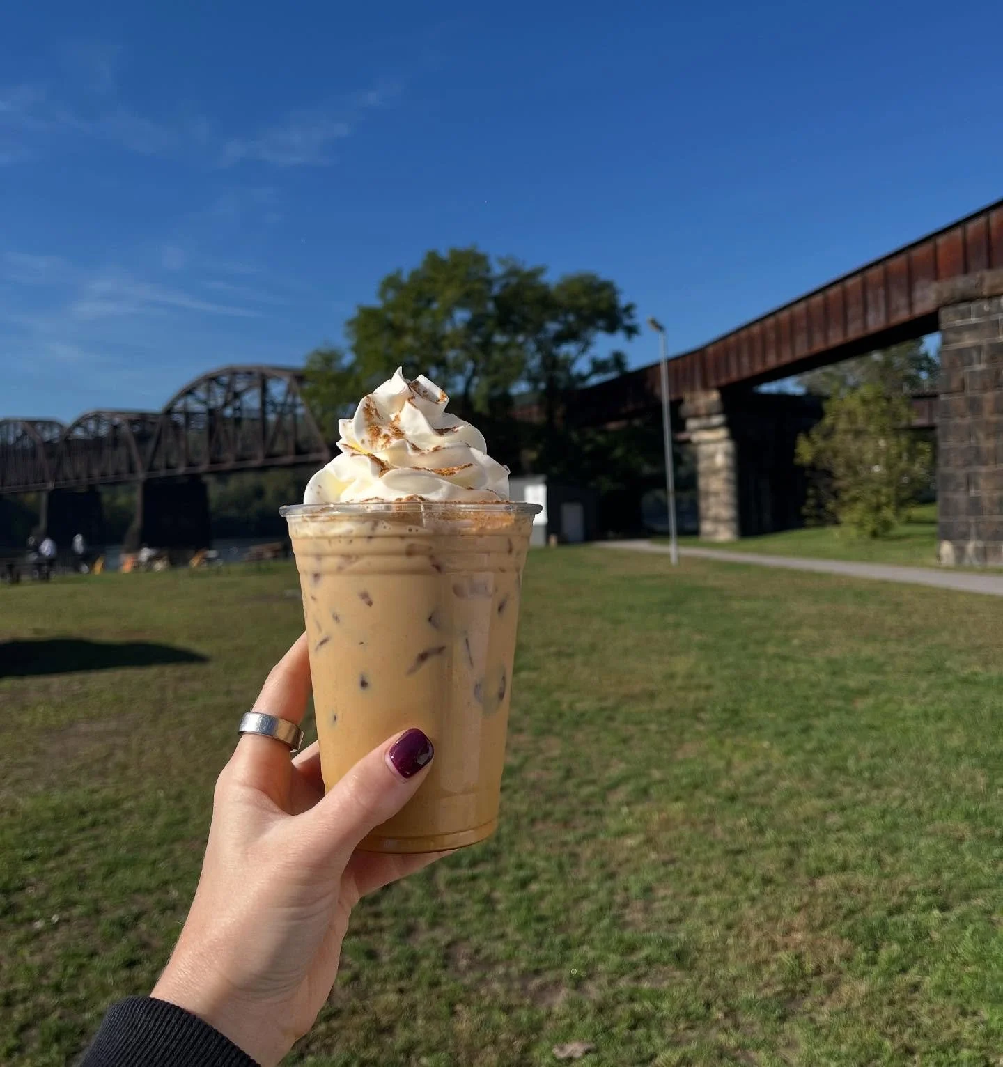 Fall menu dropped!

Pumpkin Spice Latte (hot or iced)
Mocha (hot or iced)
Hot Chocolate 
Lemonade (for the vibez)

Come by to try the new drinks and enjoy the beautiful weather 😎