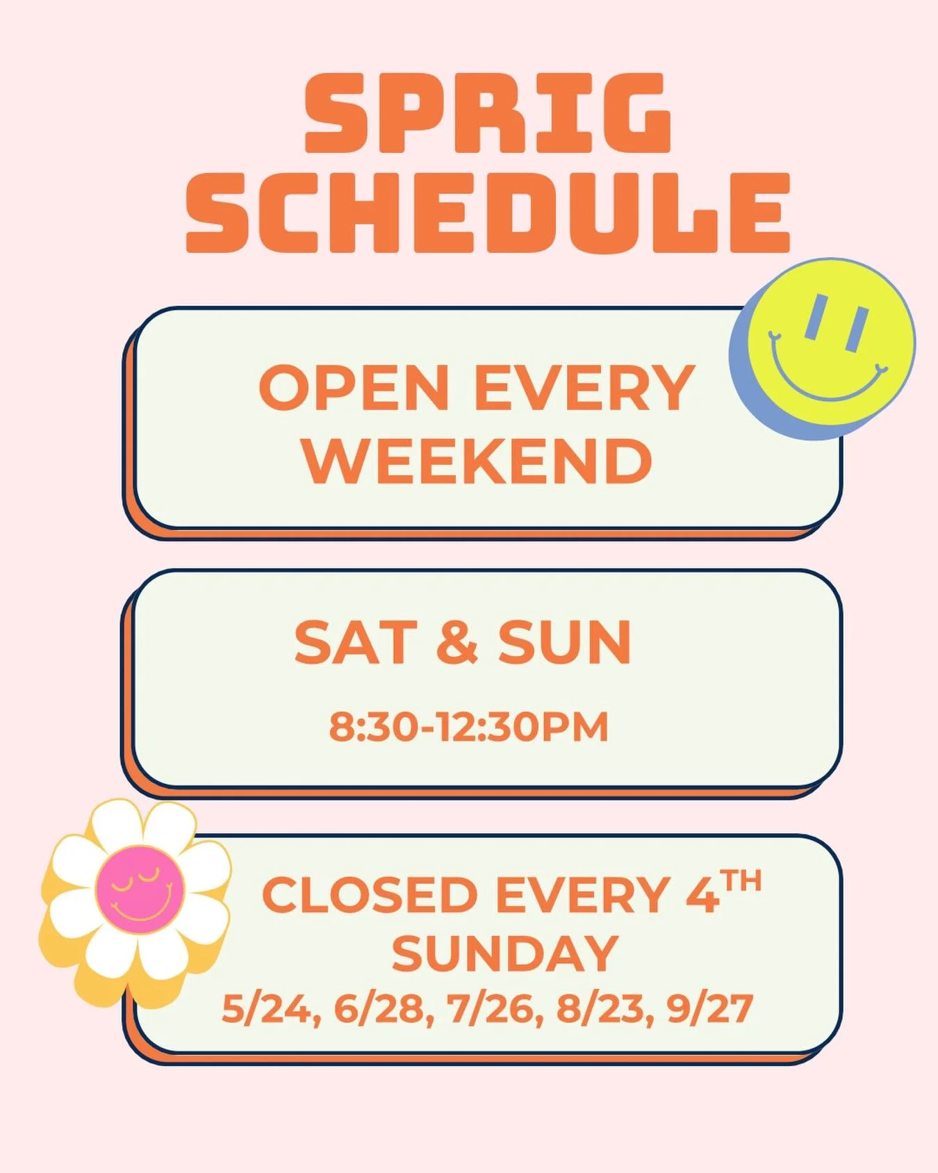 Official summer schedule!! Come thru
