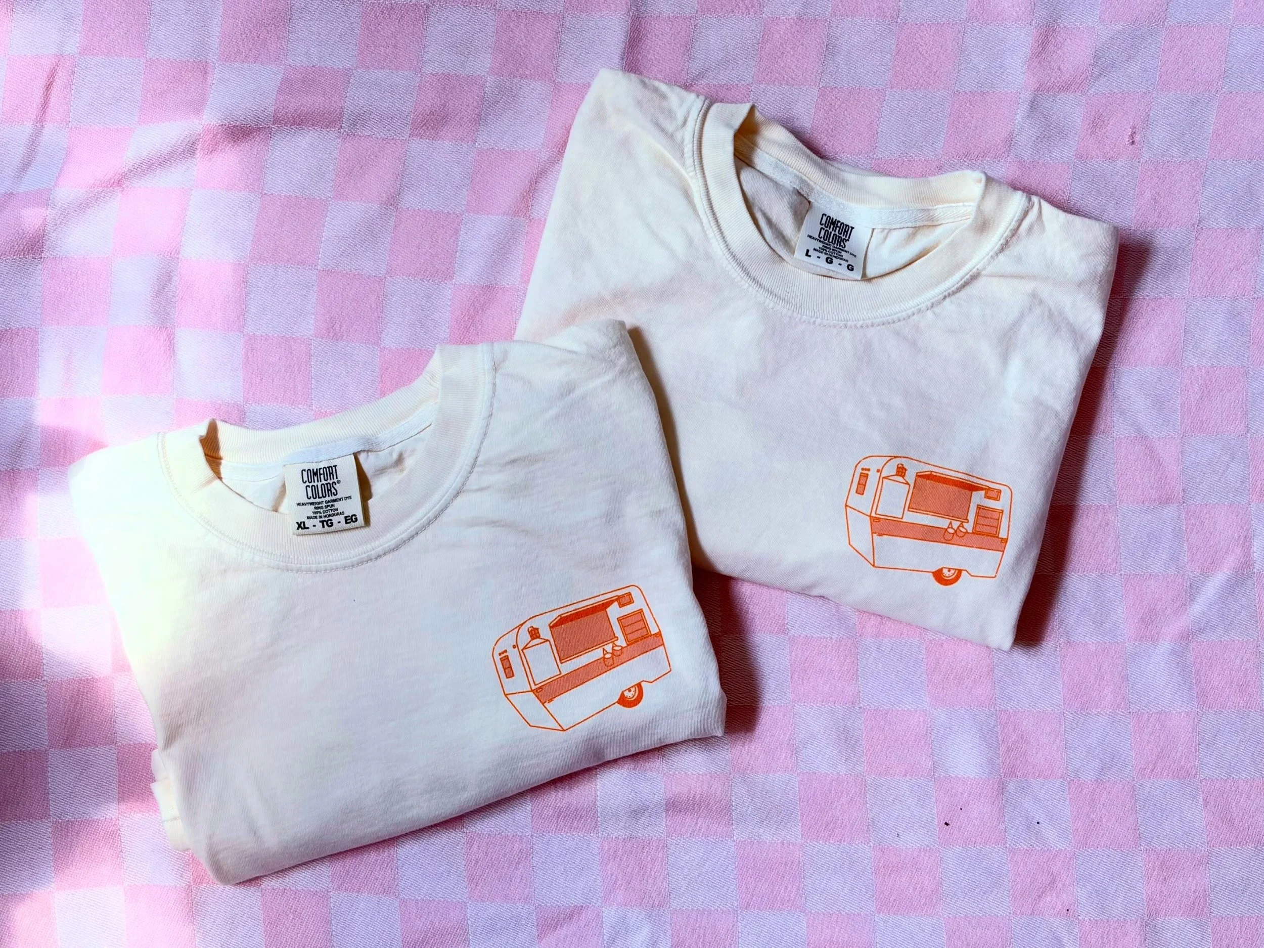 Guys we have shirts! Literally the definition of business in the front, party in the back 🤸🏻

Swing by Miss Trailer Fri, Sat or Sun 8:30-12:30 to check them out, we&rsquo;re obsessed 🤩 

currently in sizes S, M, L and XL - $28