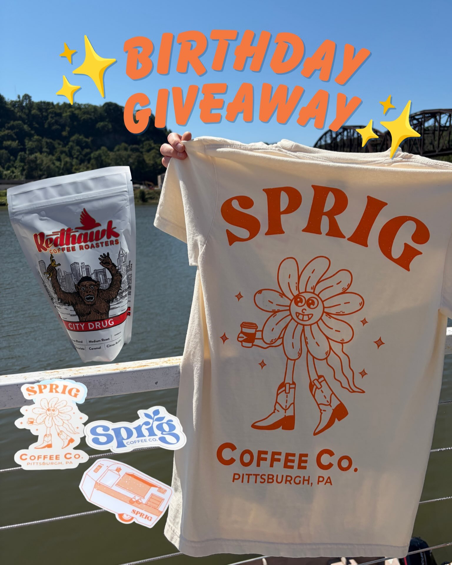 SPRIG IS TURNING ONE! 🥳

Sept 6 will be 1 year of Sprig 🤗 We wanted to say thank you!! so we&rsquo;re giving away a Sprig birthday bundle! 

ONE WINNER WILL GET:
👕 A Sprig t-shirt
🌱 Sprig stickers
☕️ A bag of coffee beans from Redhawk (our roaste