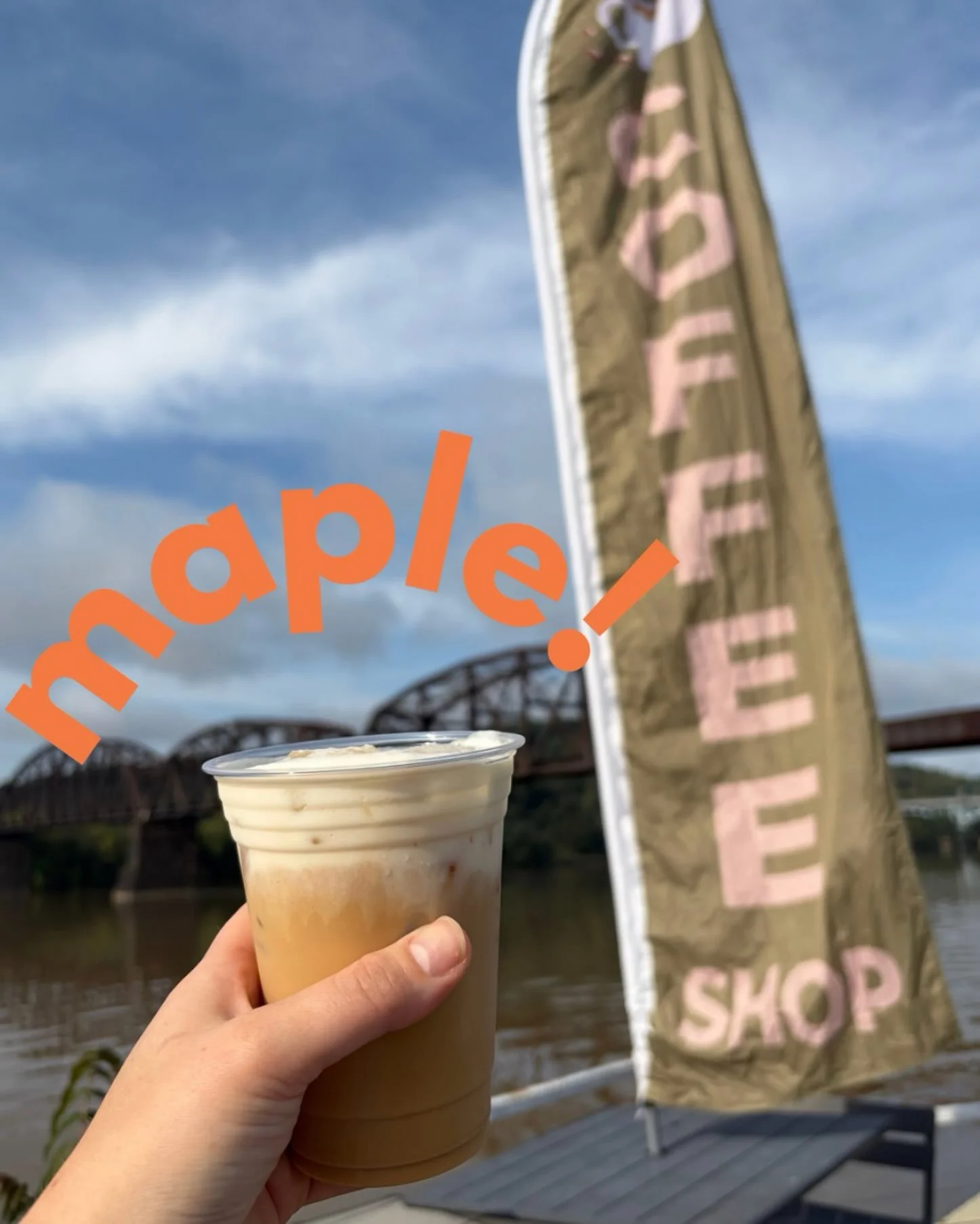 new flavor! a little taste of fall but not quite PSL time for us at least - come by to get a maple latte.. add cold foam it&rsquo;s delish!