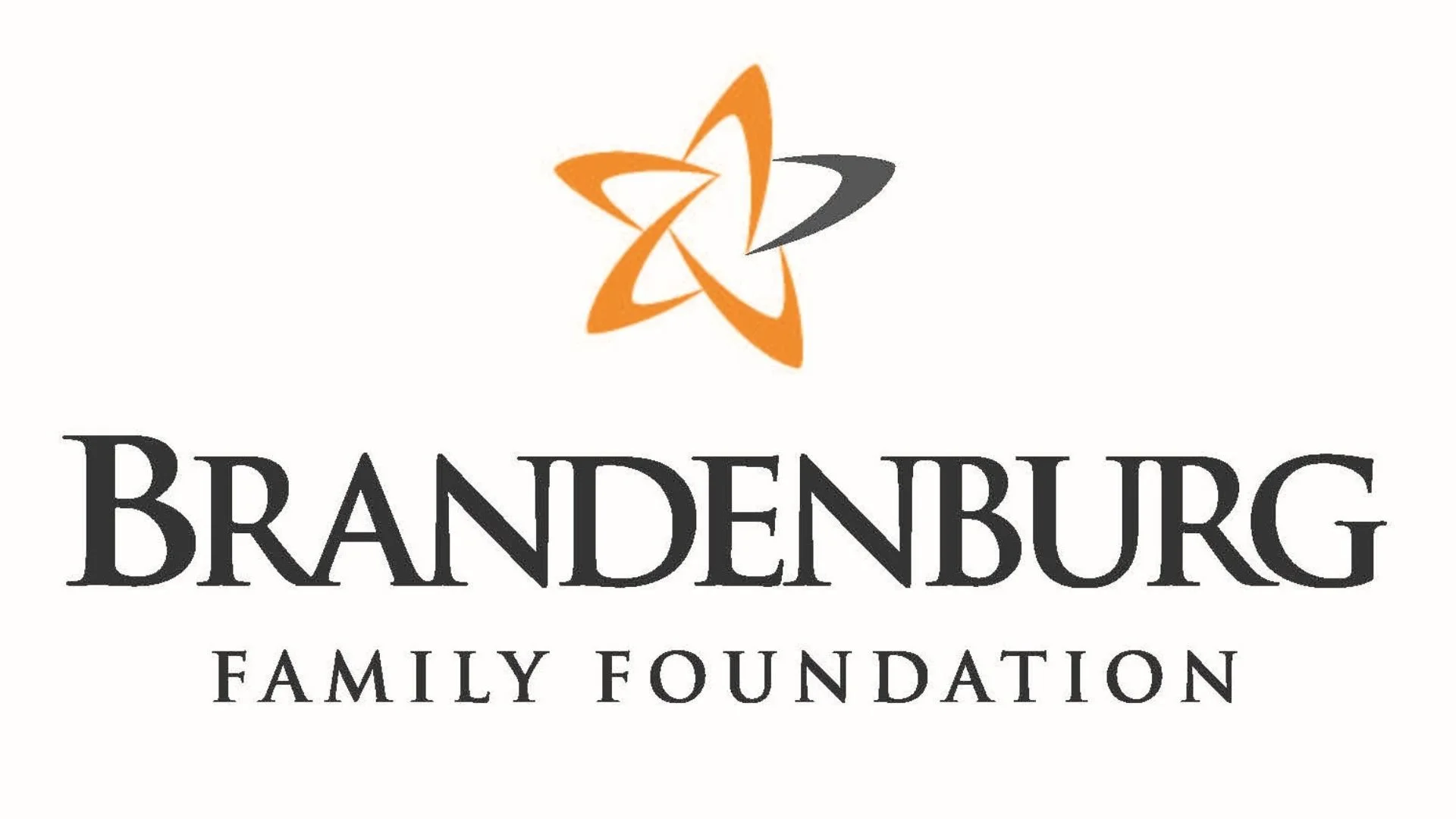 Logo of Brandenburg Family Foundation, featuring stylized orange and black star design above the text 'Brandenburg Family Foundation' in black
