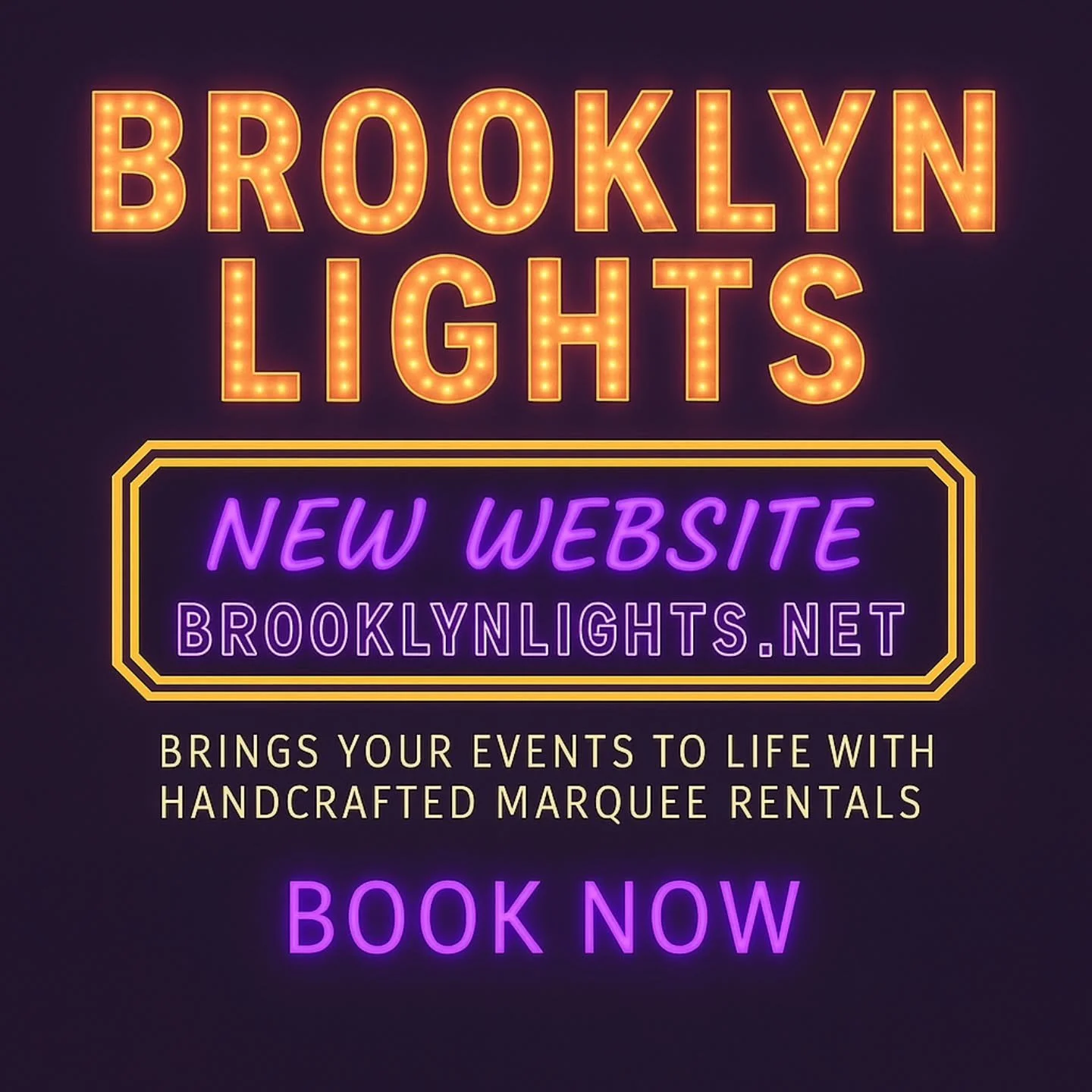 Brooklyn Lights is now just a click away! 

Whether you're planning a wedding, birthday, corporate event, or something totally unique &mdash; our handcrafted marquee rentals will make your celebration shine. 🌟

💡 Browse our collection
🛠️ Custom or