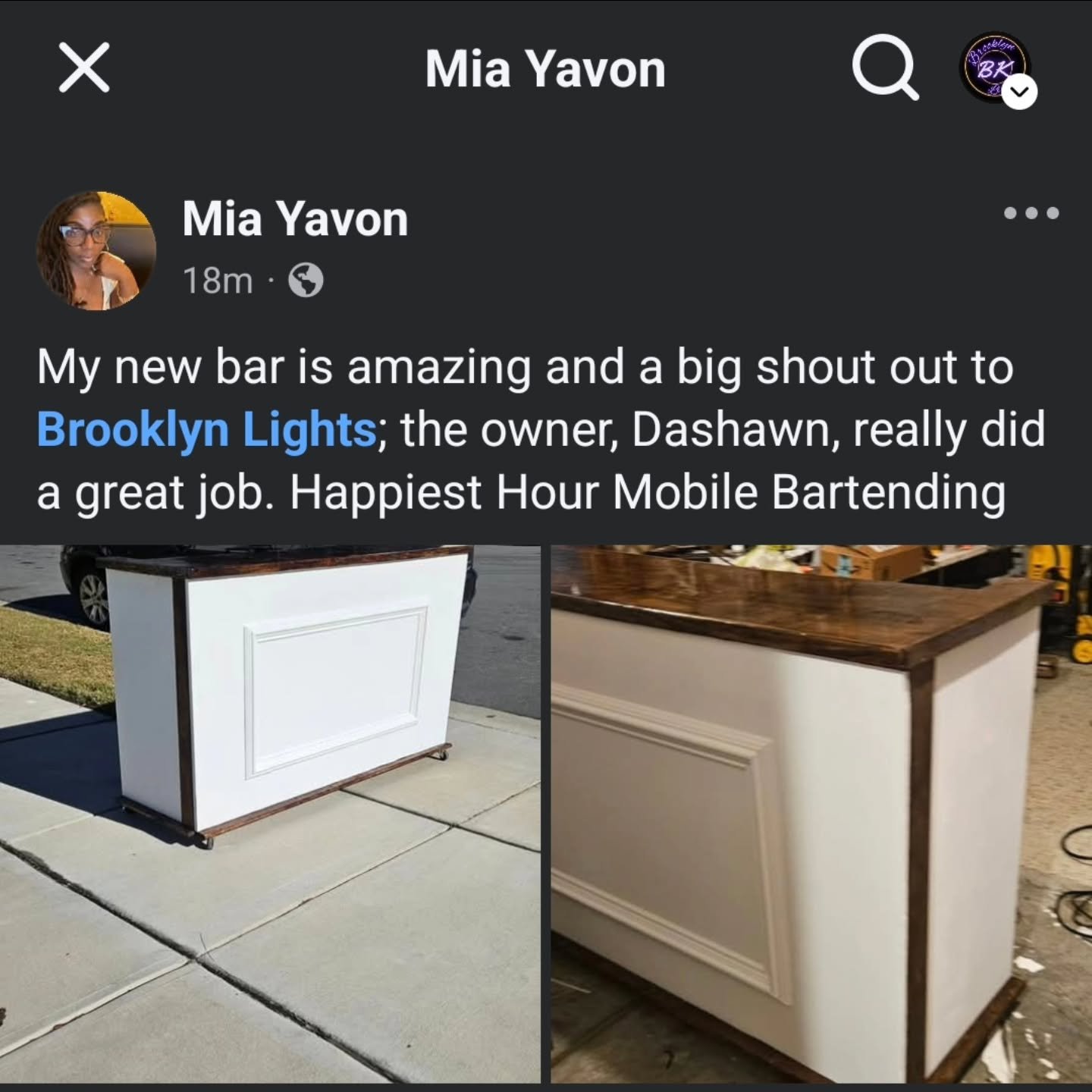 When a client says &ldquo;I need a bar,&rdquo; Brooklyn Lights says &ldquo;Say less.&rdquo; 😎
Thank you Mia and Happiest Hour Mobile Bartending for the love and for trusting me with this build. Here&rsquo;s to more events, more collabs, and more cus