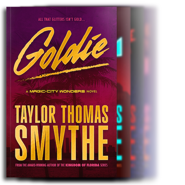 Magic City Wonders series book covers stacked and fading off