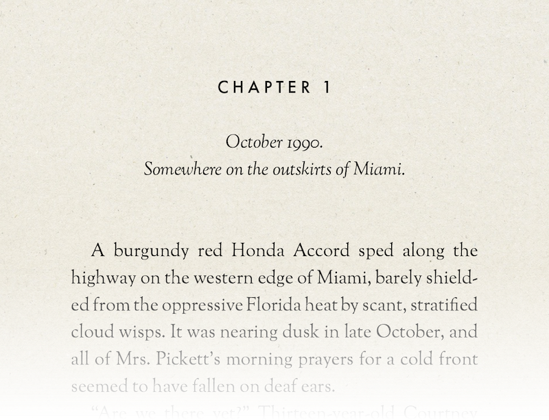 Image of a book page reading "Chapter 1" and then more text