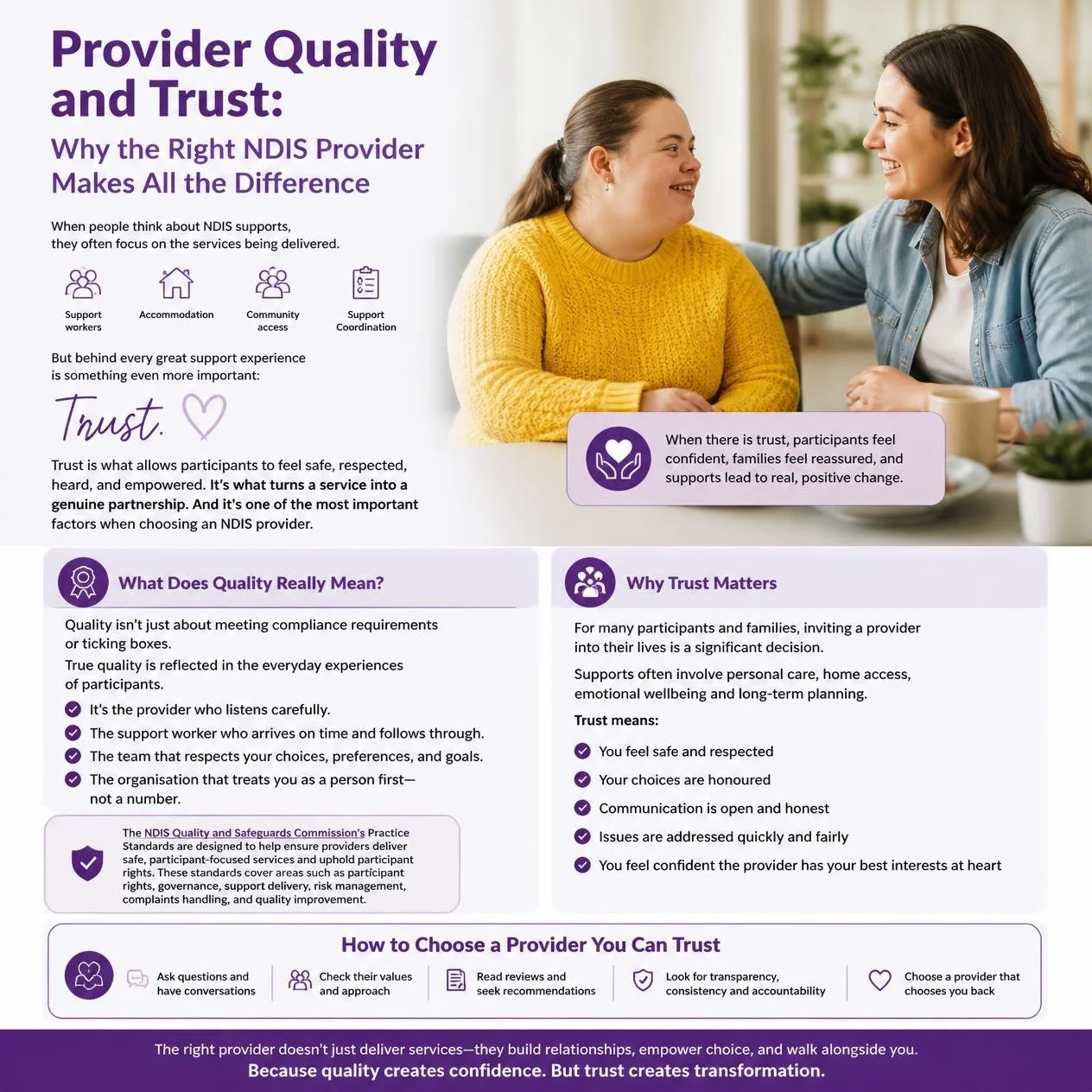 Provider Quality and Trust: Why the Right NDIS Provider Makes All the Difference</span>