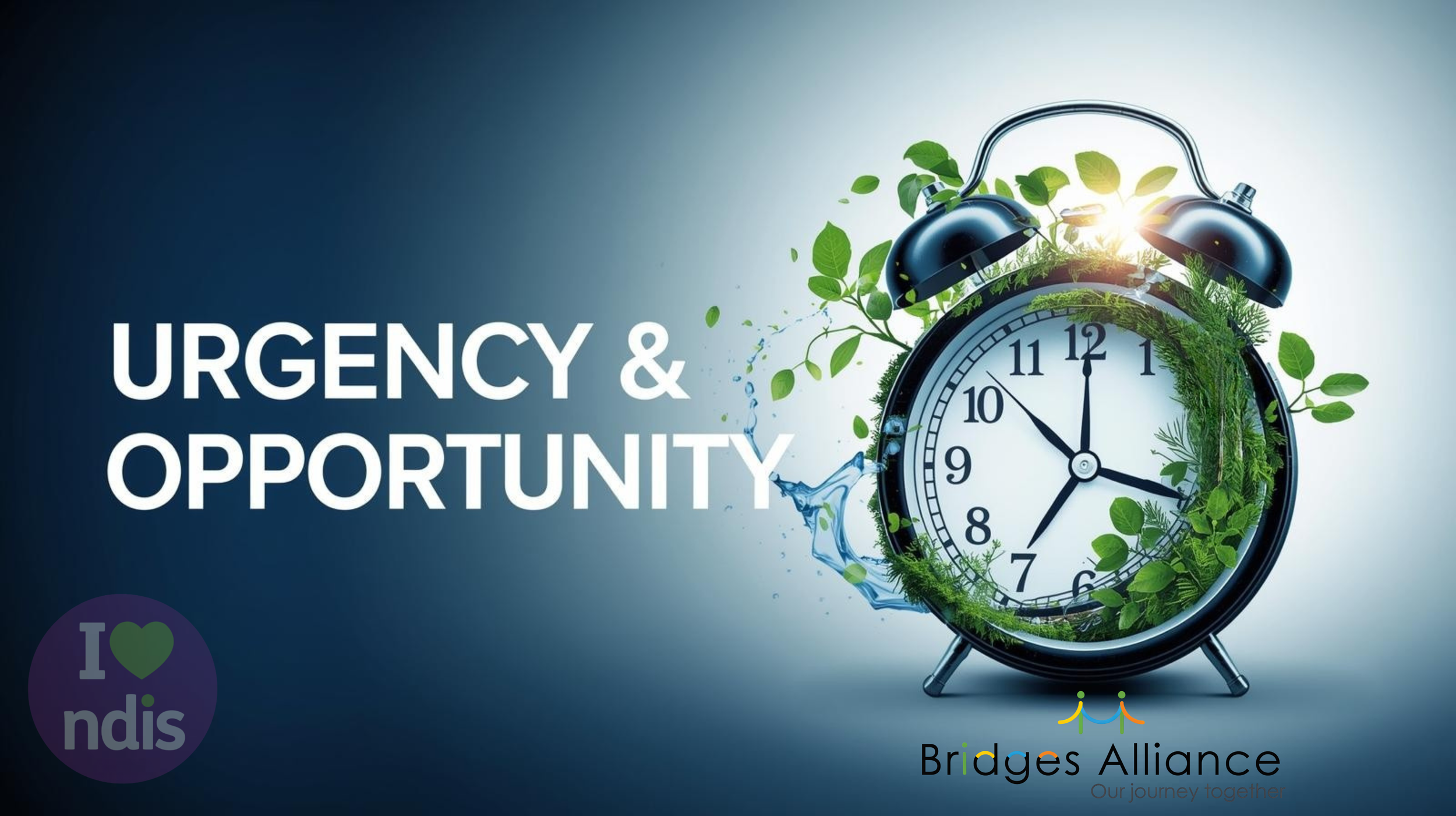 This image visually represents the ticking clock mixed with growth.