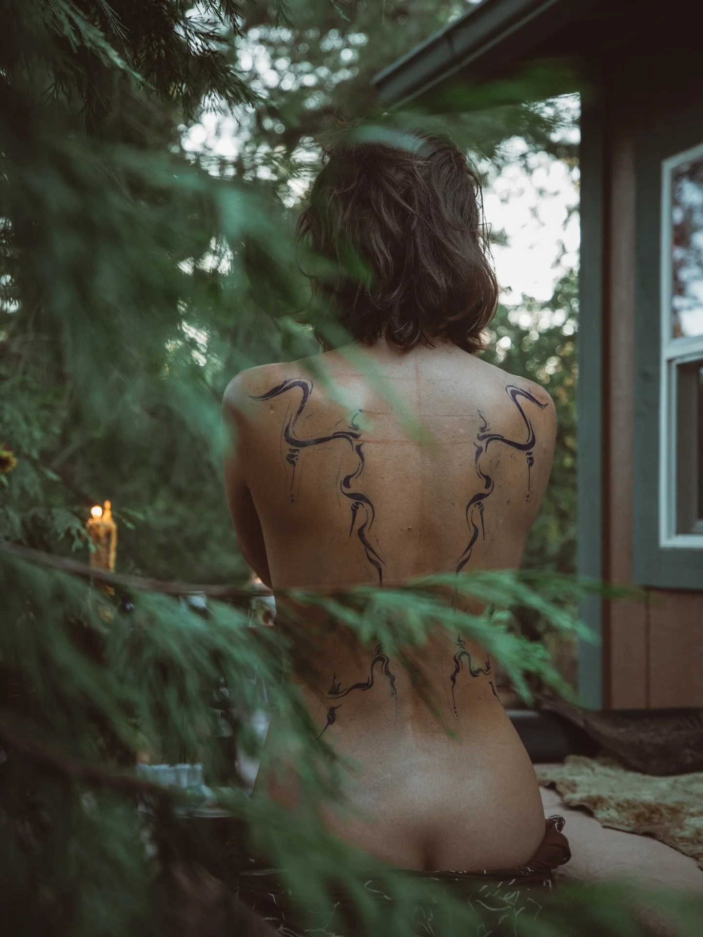 Stenciling &amp; Tatu process shots from an incredible ritual with @madre.de.todo photos by @rykerkay