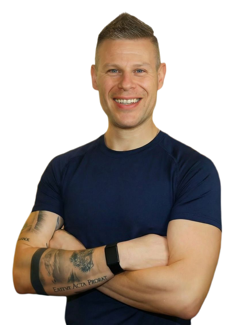Robbie Mattei in plain dark blue tee