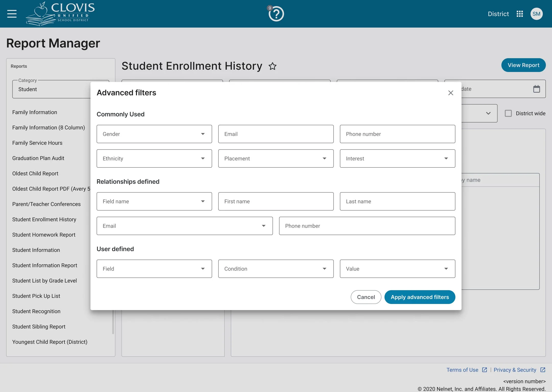 advanced filters after redesign