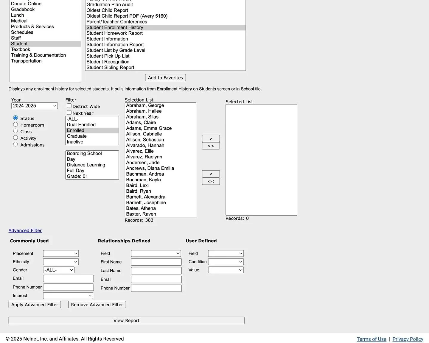 advanced filters before redesign