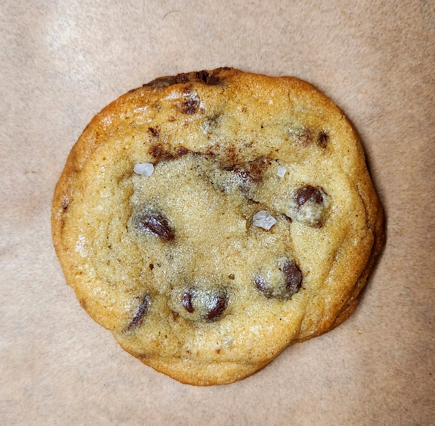 Chocolate chip cookie with sea salt