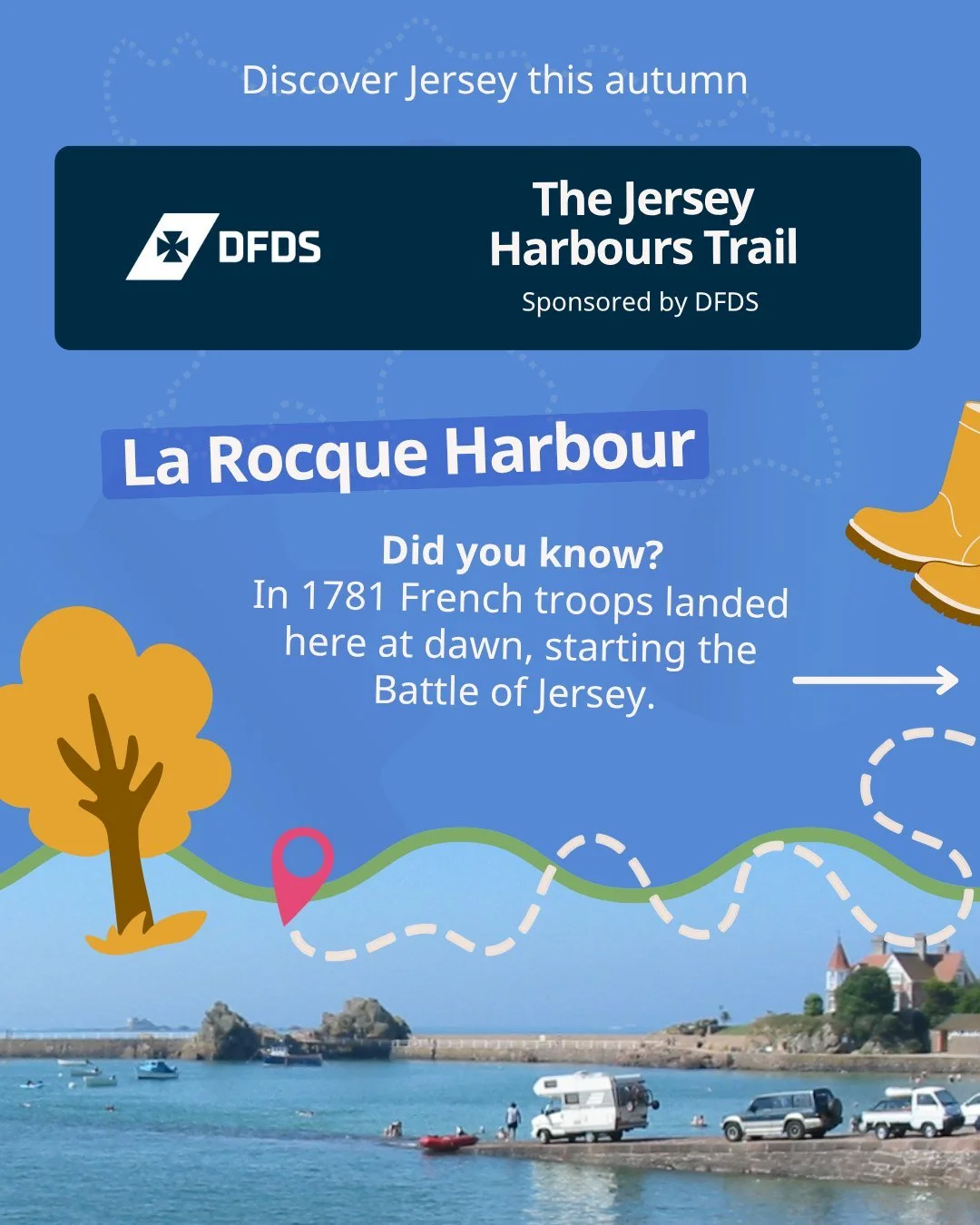 Autumn is a great time to get outdoors with the family! We are delighted to offer the Jersey Harbours interactive trail for free, with generous sponsorship from DFDS Jersey. @dfdsukire 

Download the new Discovero app on the iOS store, put on your we