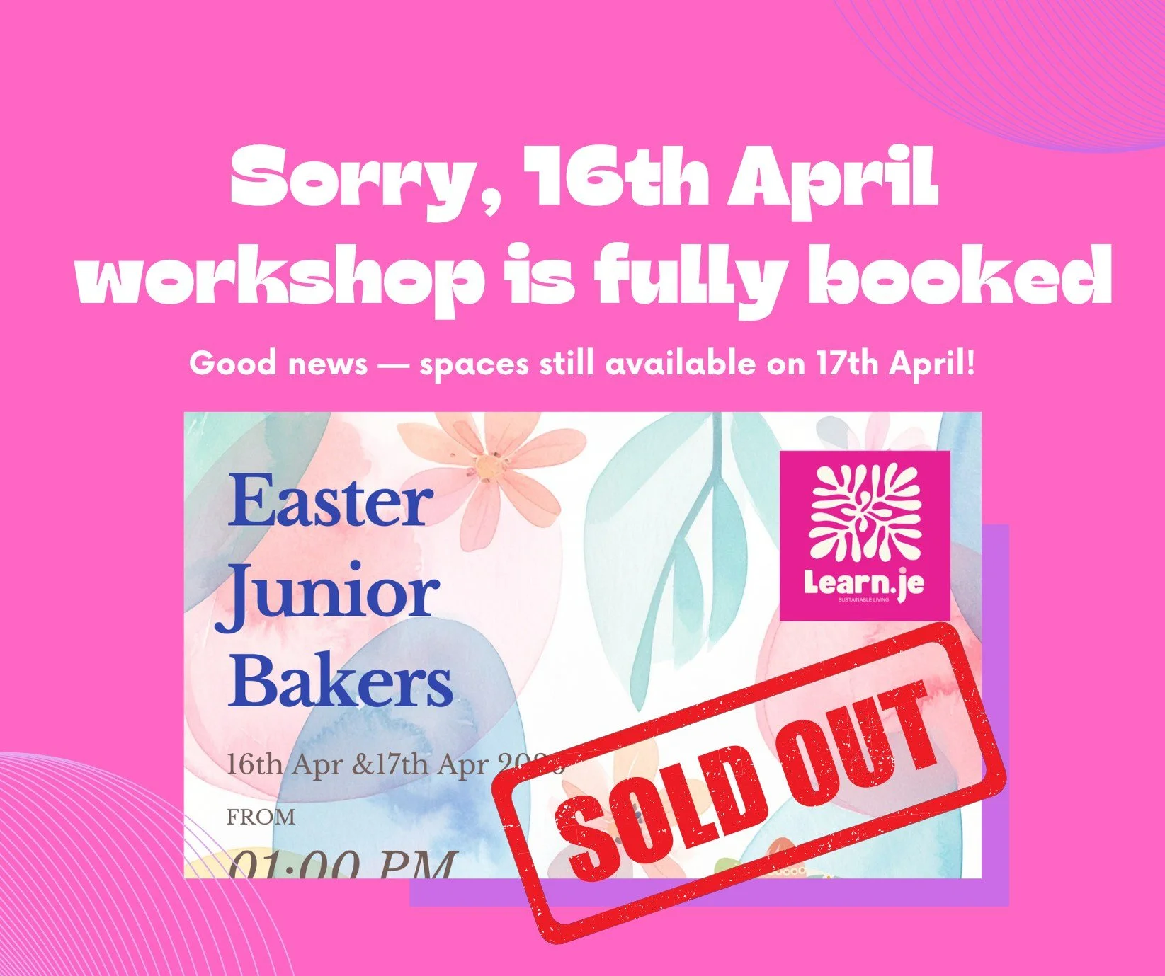 🎉 16th April- SOLD OUT! 

Thank you to everyone who's booked.

If you missed out, don't worry - a few spaces remain on 17th April. 

Grab yours before they're gone! 
https://www.learn.je/holiday-programmes/2026/p/easter-day2