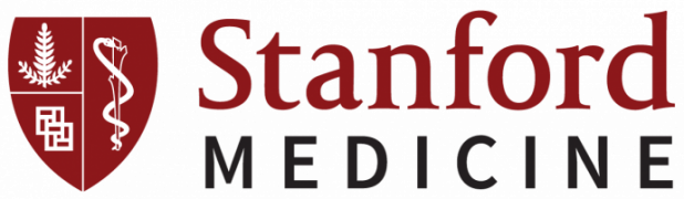 Stanford Medicine logo featuring a shield with a fern leaf, a caduceus, and a Greek key design.