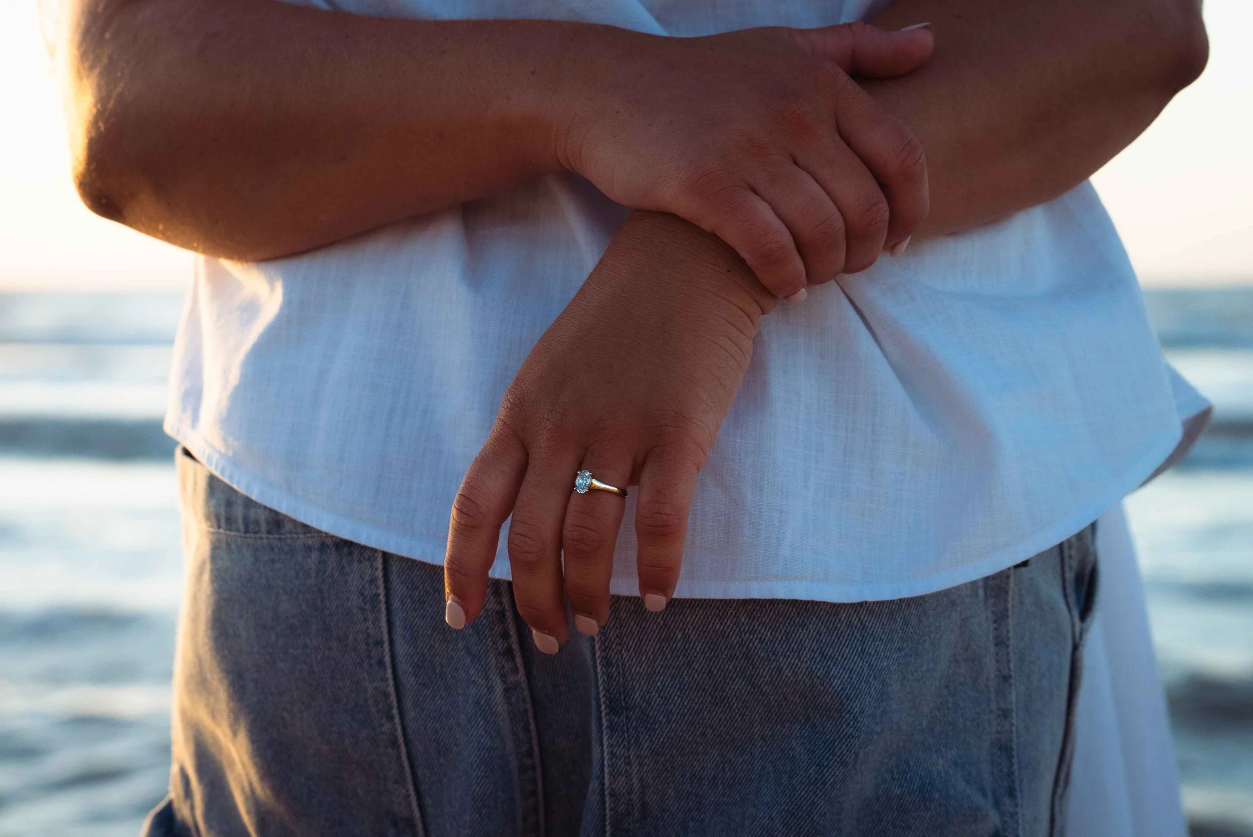 classic engagement ring photos beach Noarlunga