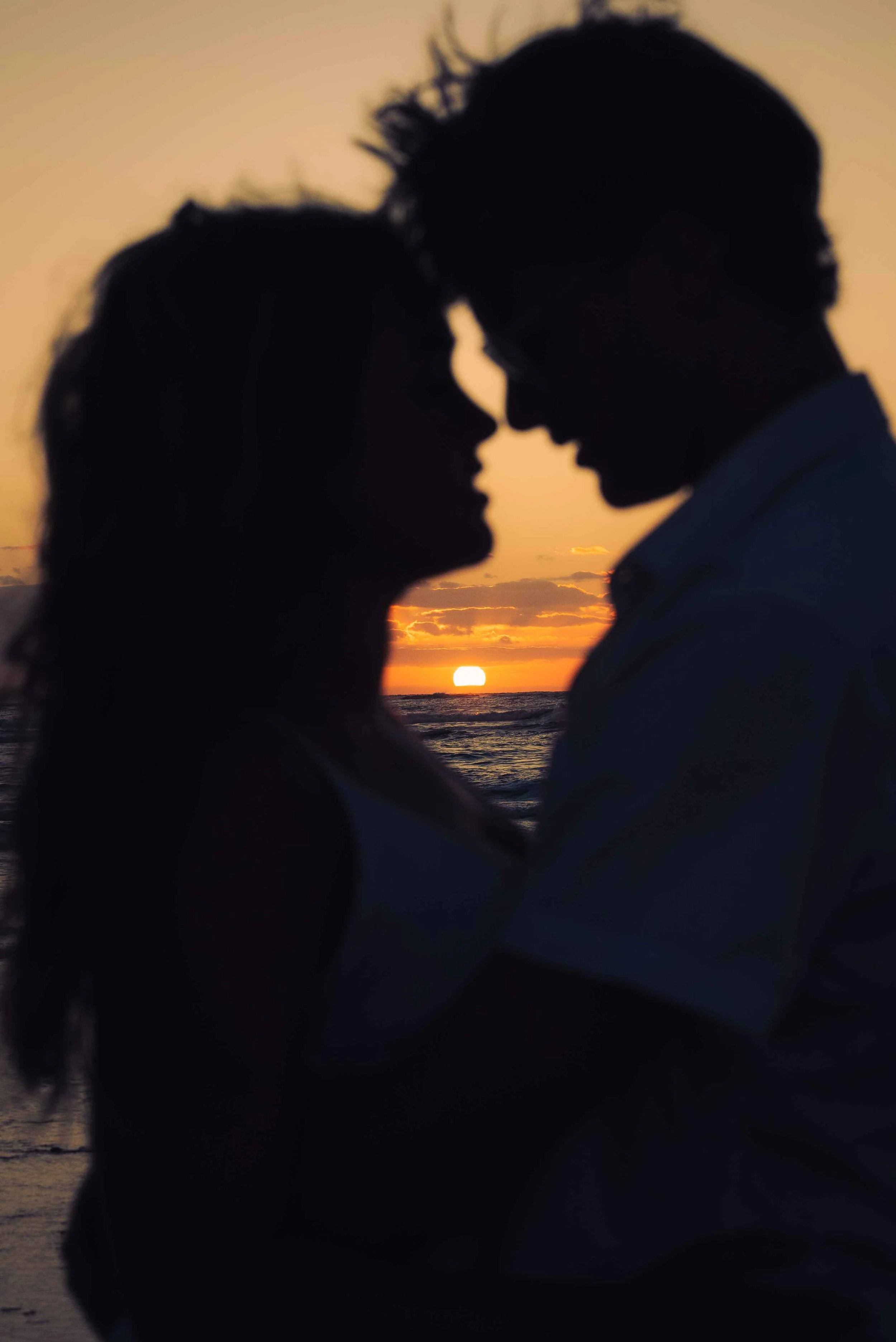 romantic engagement photos beach golden hour sunset silhouette Noarlunga