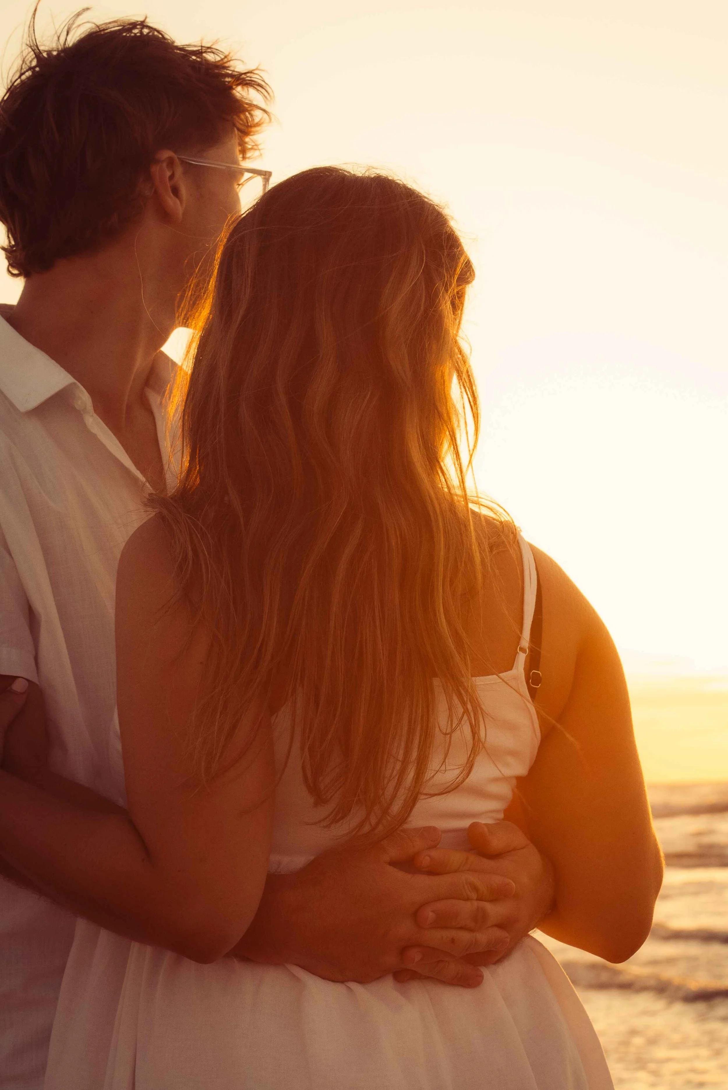 romantic engagement photos beach golden hour Noarlunga