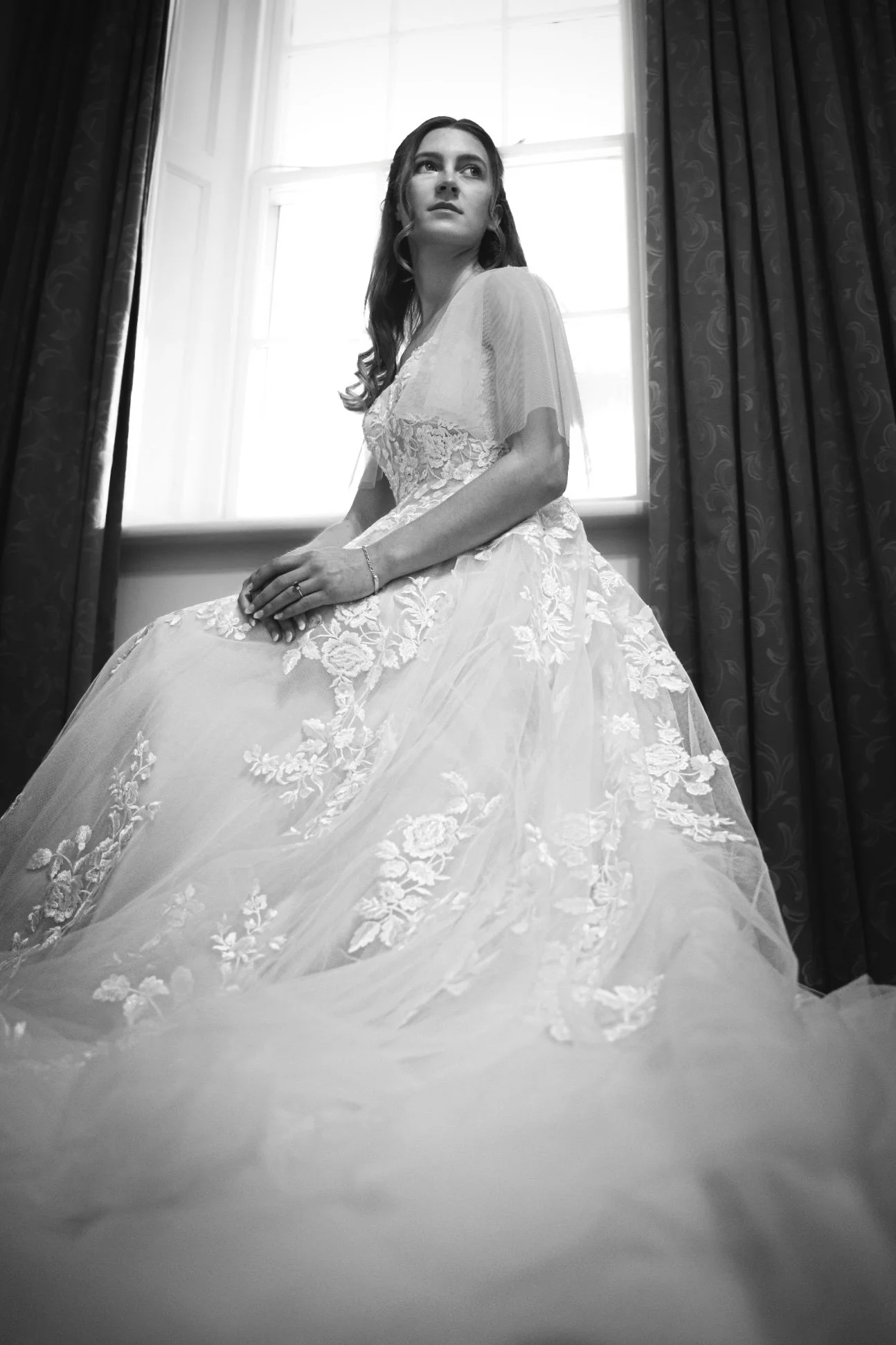 Adelaide hills bride classy portrait black and white