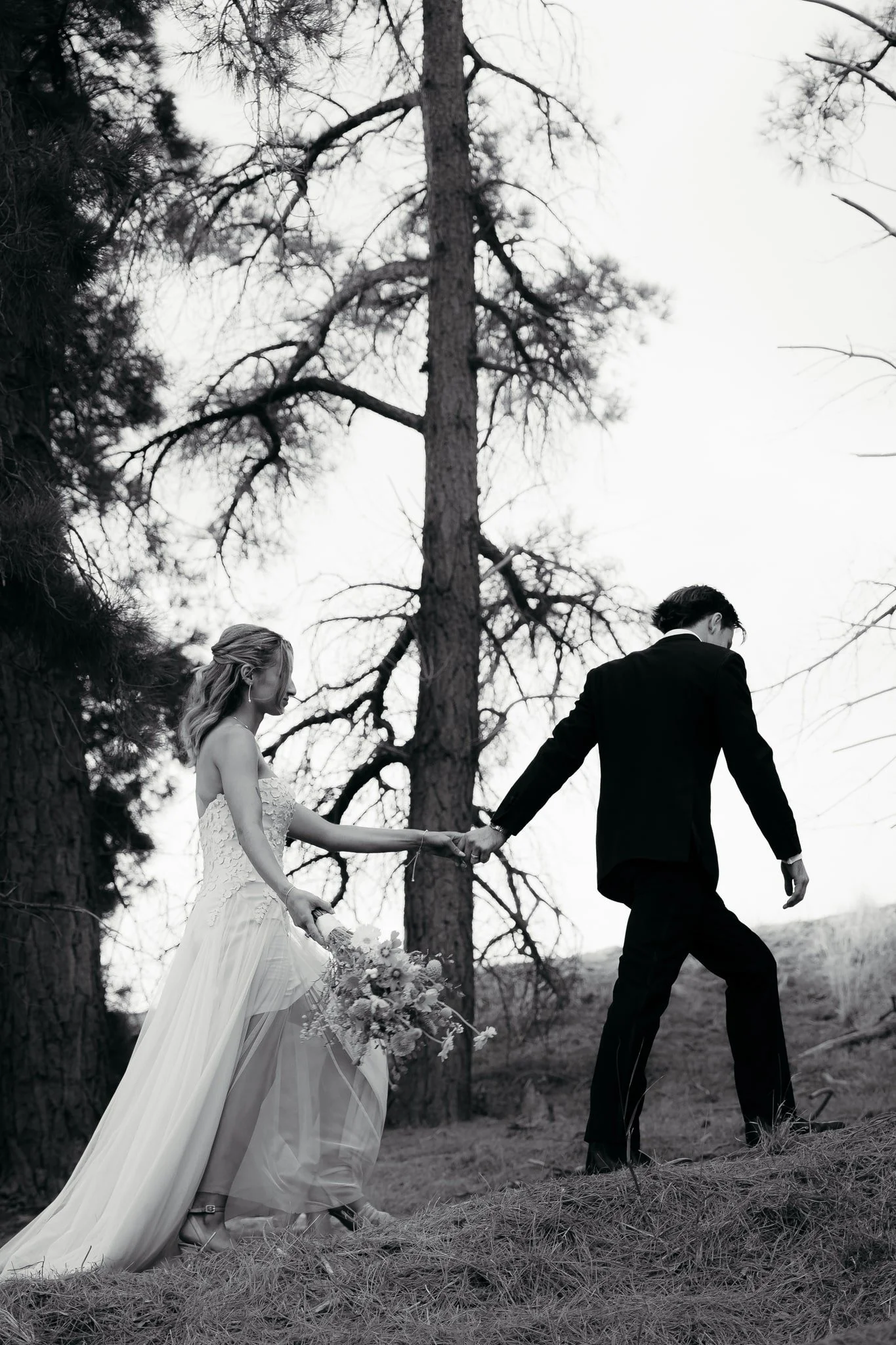 Adelaide hills wedding photographer forest black and white 