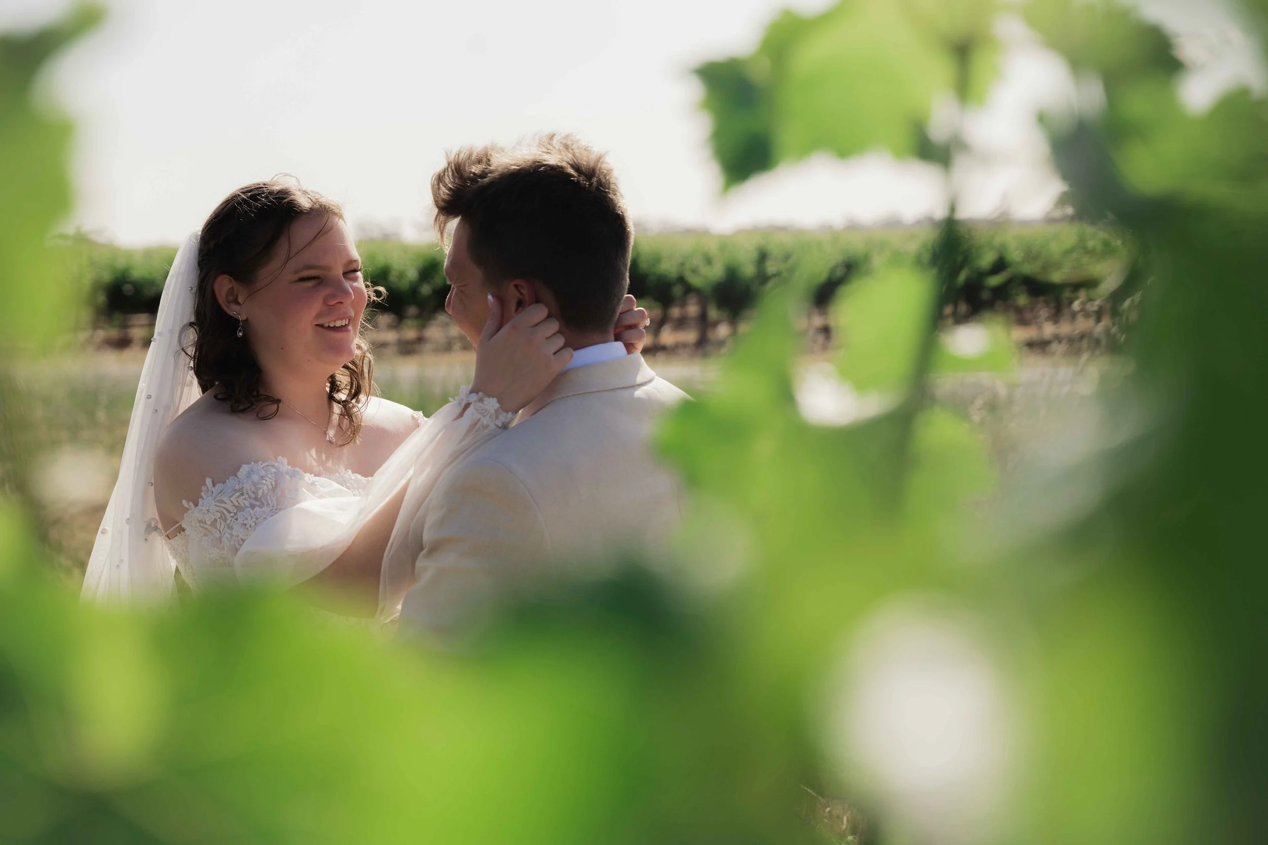 bride and groom vineyard cute 