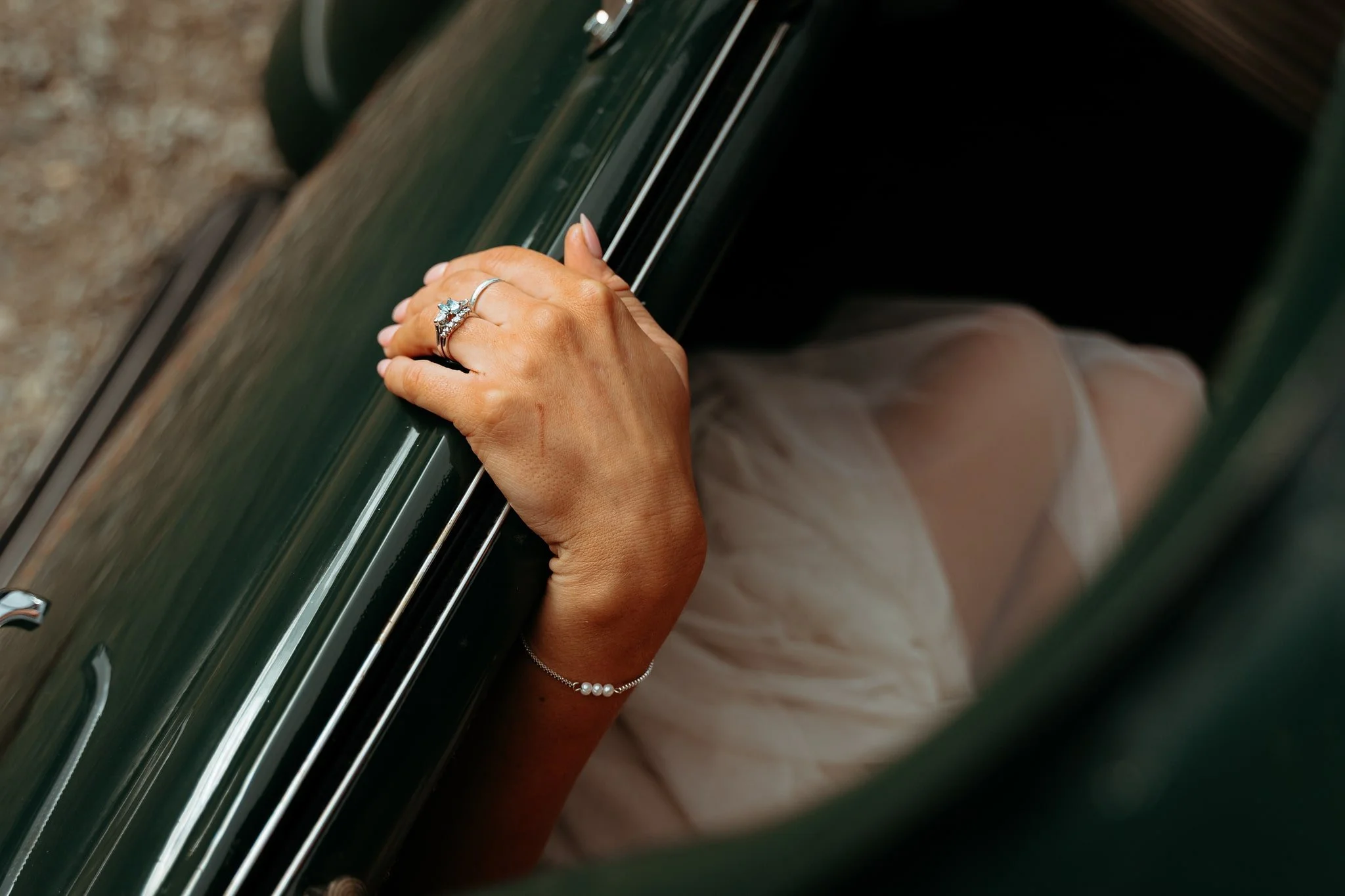Adelaide hills wedding photographer blue diamond ring vintage car detail photography