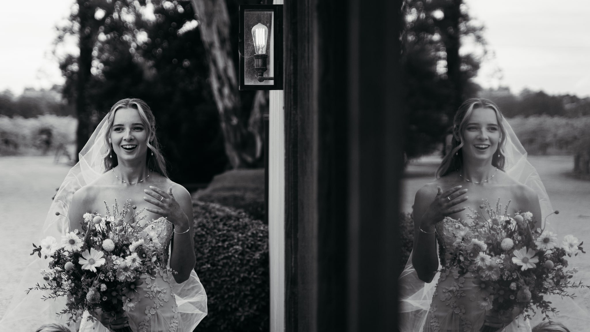 Adelaide hills wedding photographer black and white flowers bride