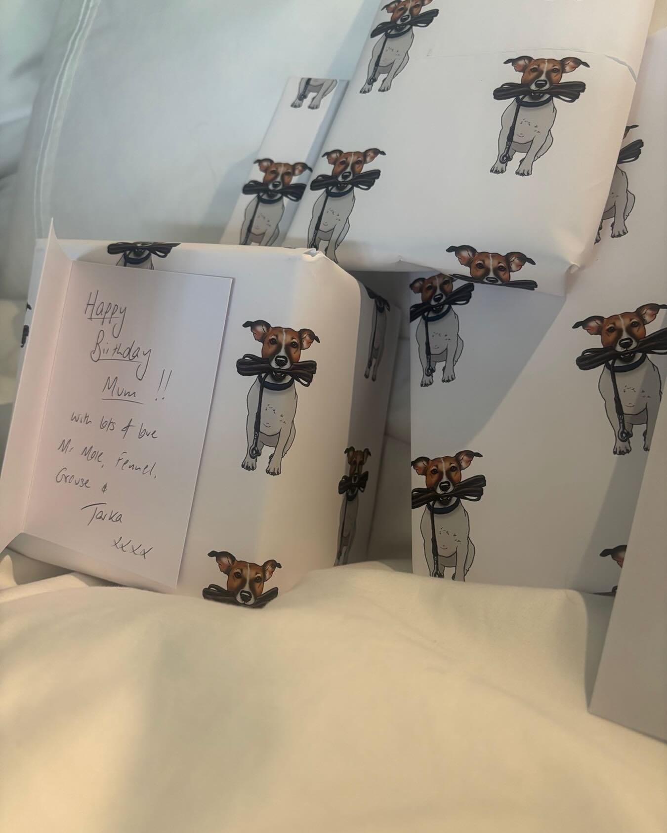 If Carlsberg did wrapping paper ....! OMG, my lovely dogs have done it again. I'm one very very lucky lady! "Happy Birthday to me" 😊🎁