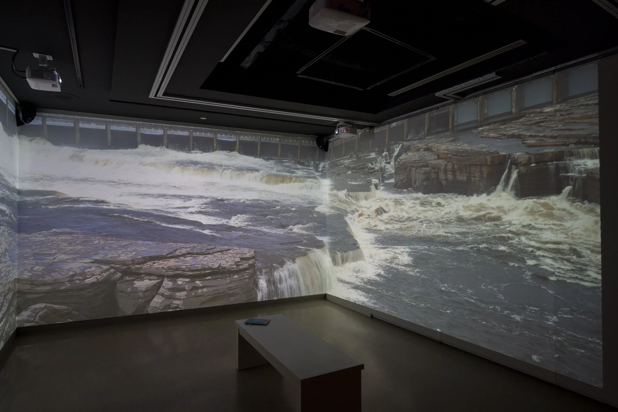 Cheryl L’Hirondelle nipawiwin Akikodjiwan: Pimizi ohci, 2022 Audio-video installation Image courtesy of the artist. Photo taken by David Barber.