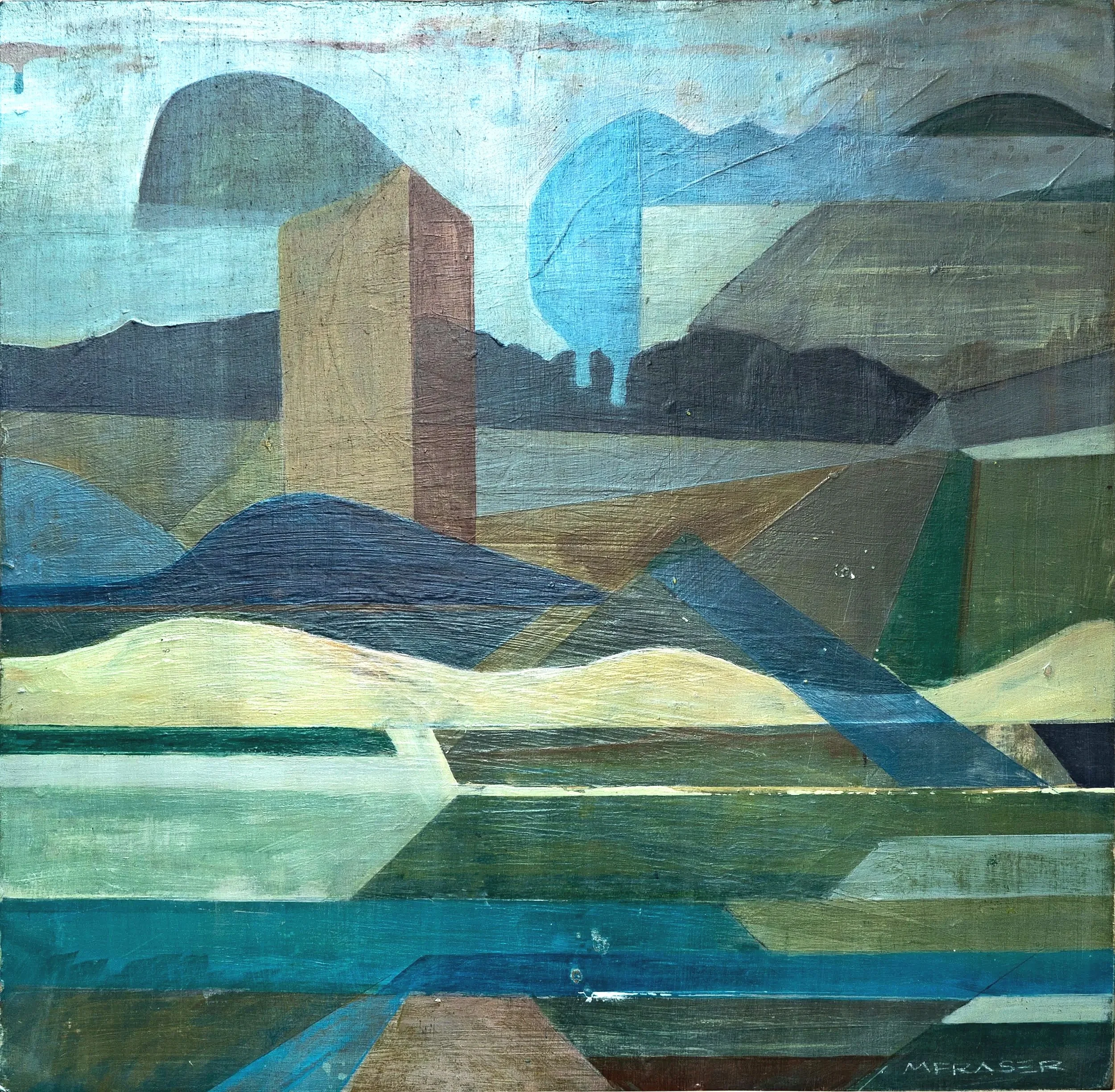 BLUE DRIPS - 48x48 CM ACRYLIC ON BOARD