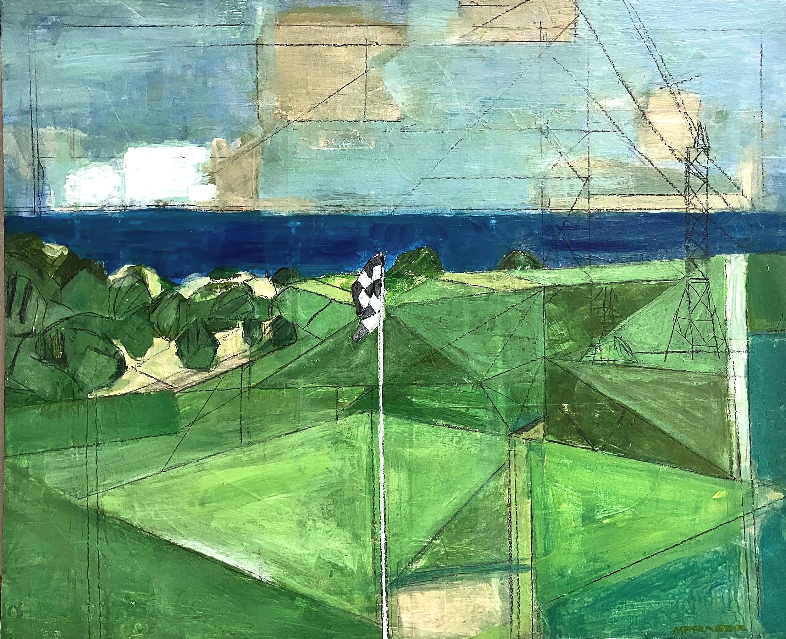 18TH HOLE - 46 x 56 CM ACRYLIC ON CANVAS