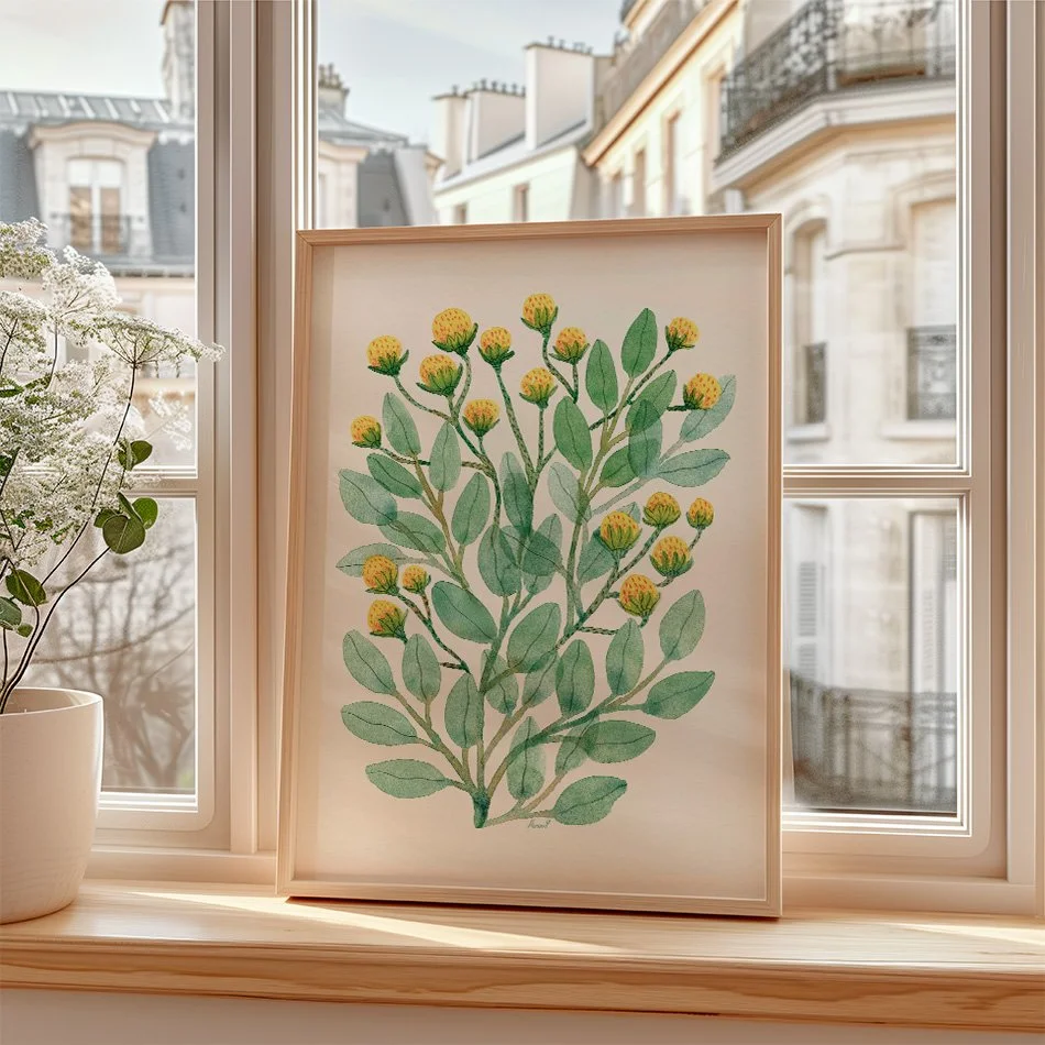 Add a touch of sunshine to your walls with this “Lemon Yellow Floral” watercolor wall art. Created from my original painting, this print features soft, transparent petals and gentle botanical details, capturing a whimsical, lighthearted mood.