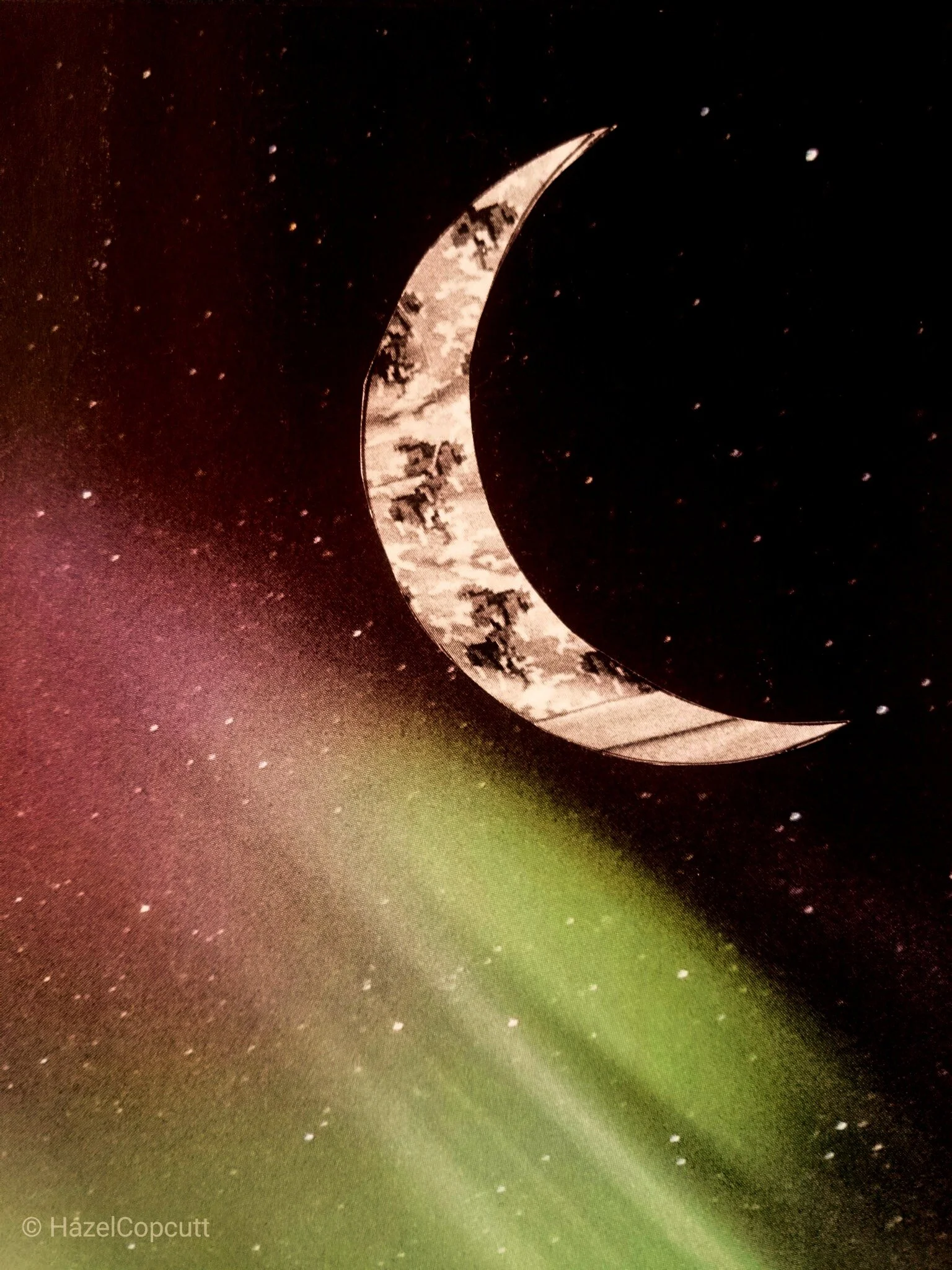 Cresent Moon | fabric over space