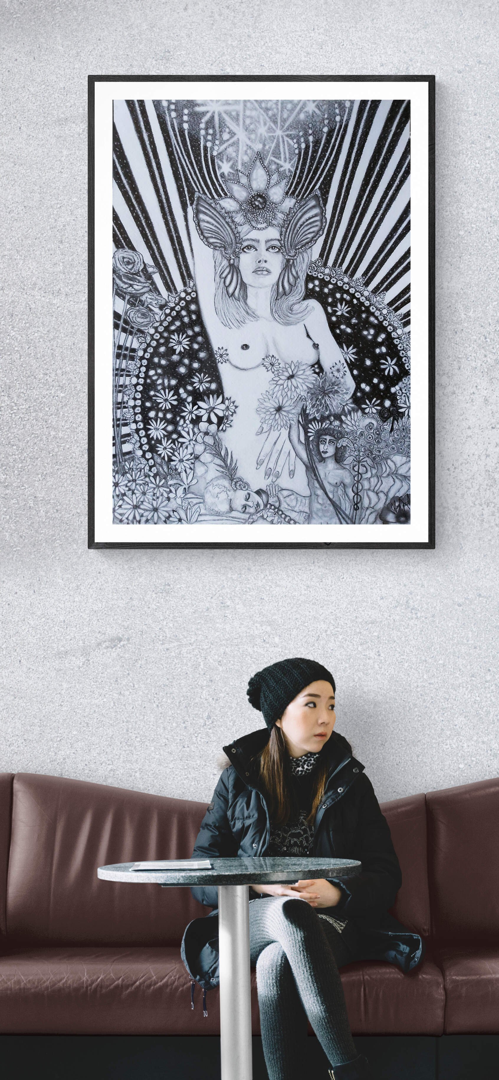 In Mercy Of Venus | Graphite | XL Print | Cafe Space
