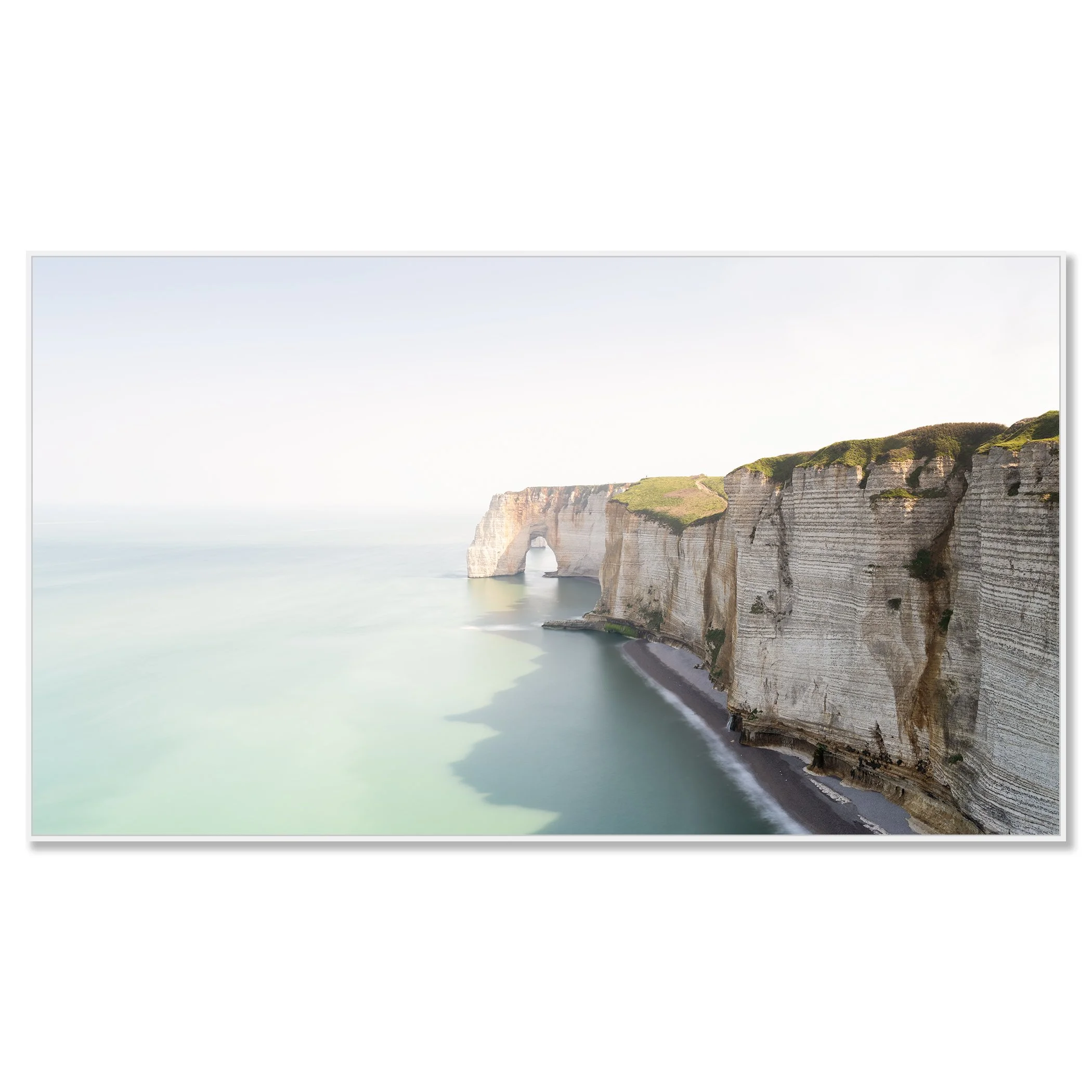 White Cliffs Panorama Study 2 by Gerald Berghammer shown on aluminium Dibond in a white aluminium ArtBox frame.