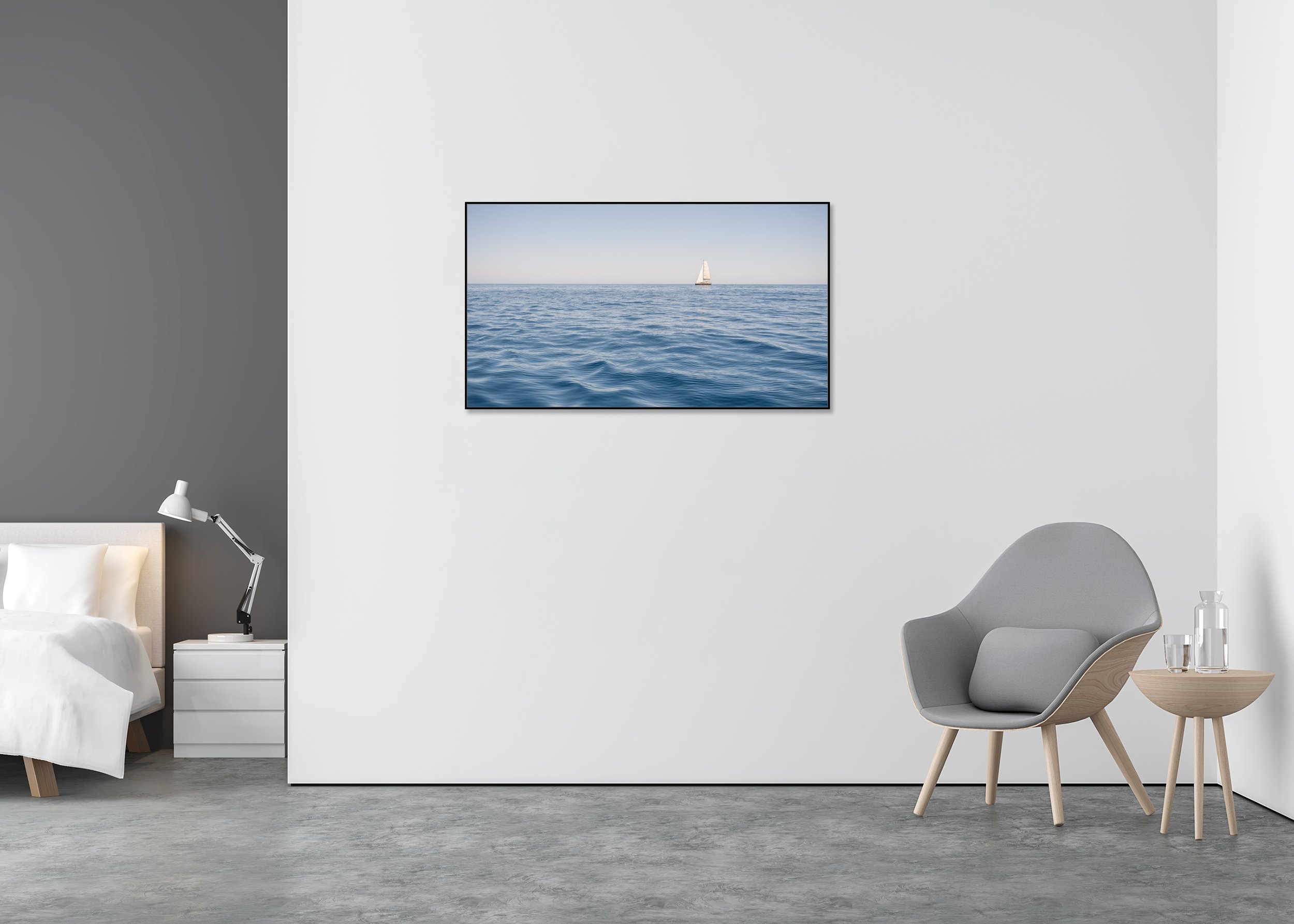 The Sound of the Sea, Study 1 displayed as a colour photo print on Dibond in a black aluminium ArtBox