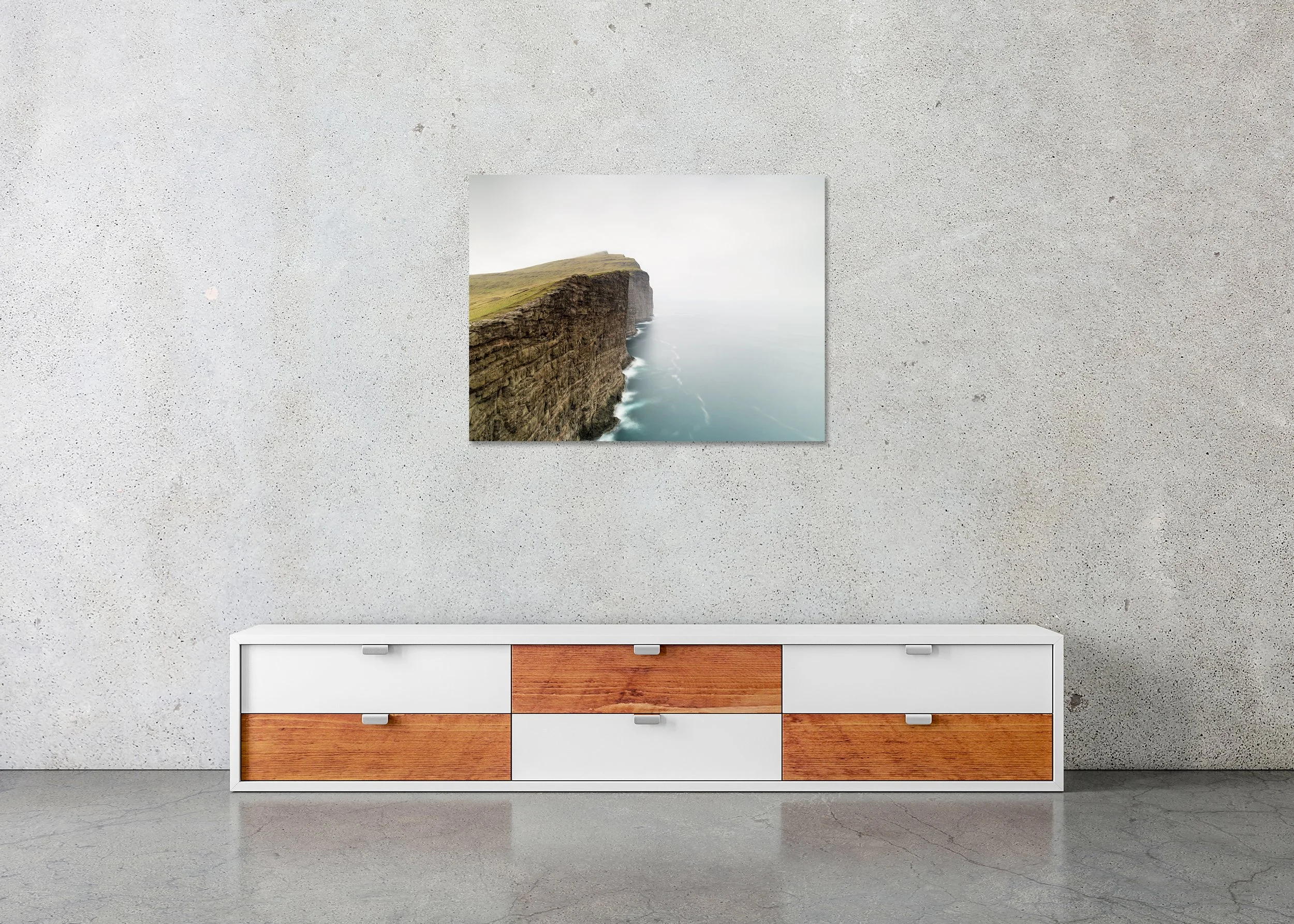 Trælanípa, Slave Cliff Study 1 – Faroe Islands, colour photo print mounted to Dibond, frameless