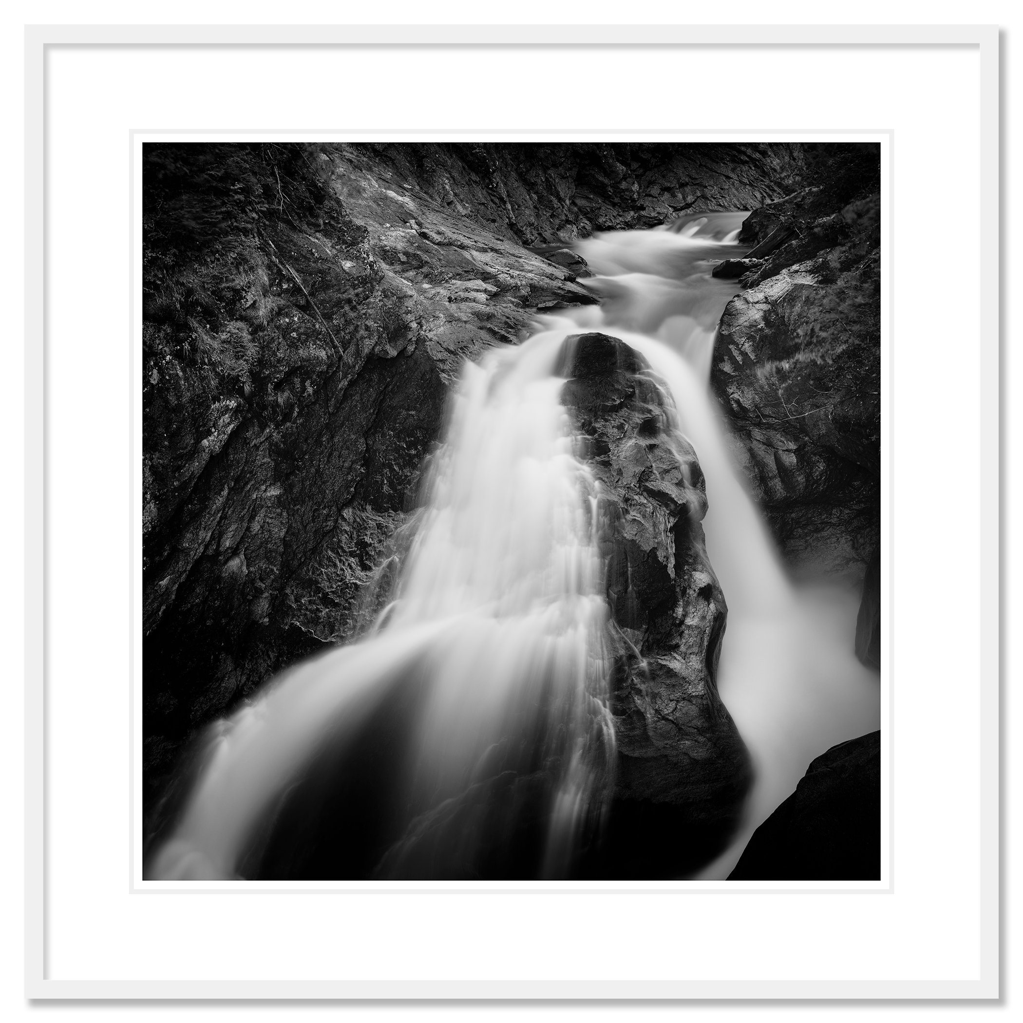 Krimmler Ache Study 1 by Gerald Berghammer in a white aluminium frame with white mount