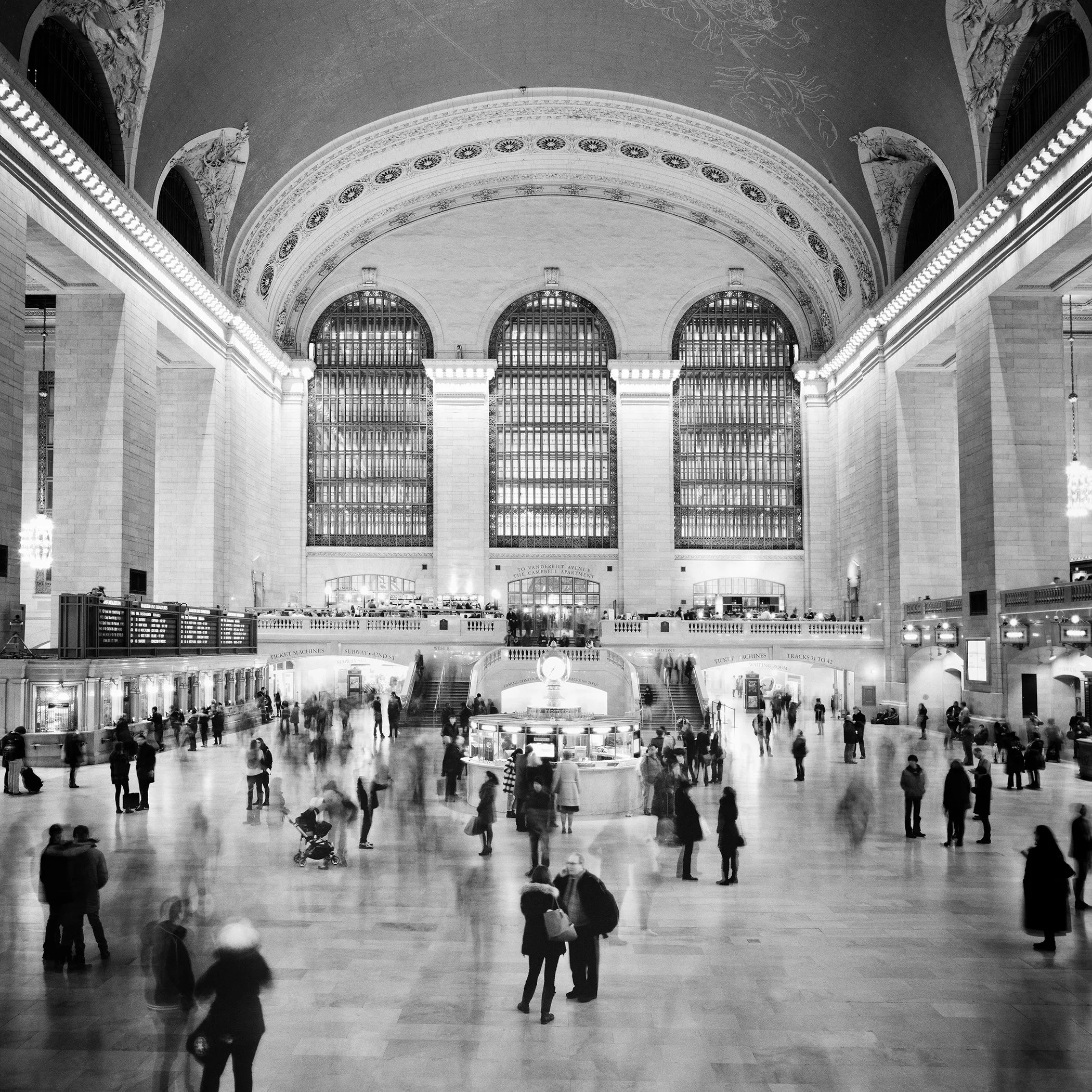 Grand Central Station Study 1, an analogue black-and-white photograph of Grand Central Terminal in New York City by Gerald Berghammer.
