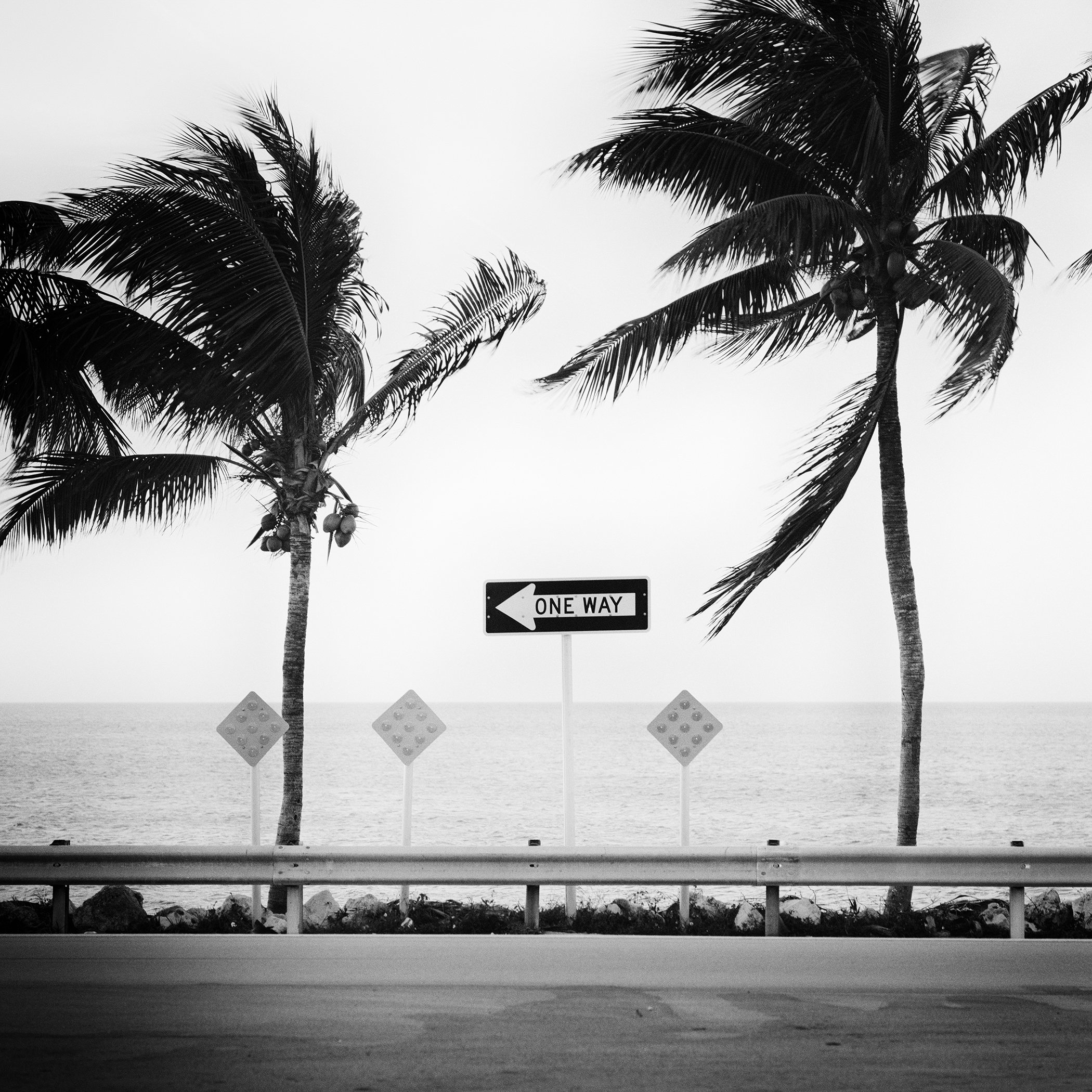 ONE WAY – Miami Beach Black-and-White Print | Berghammer