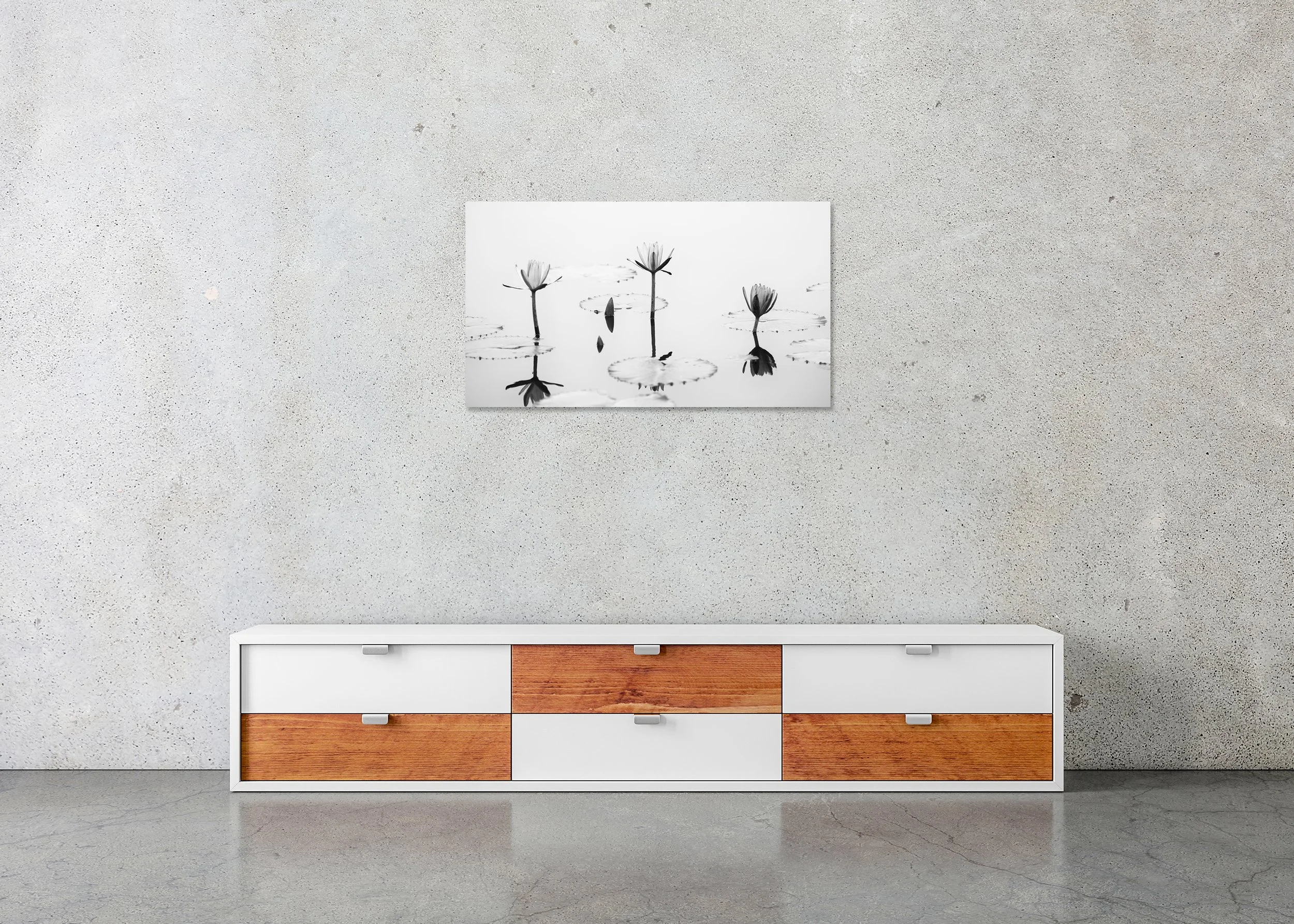 Gerald Berghammer - Lotus Flower Panorama, eascape, minimalist flower, Vietnam, ChromaLuxe print on aluminium, frameless