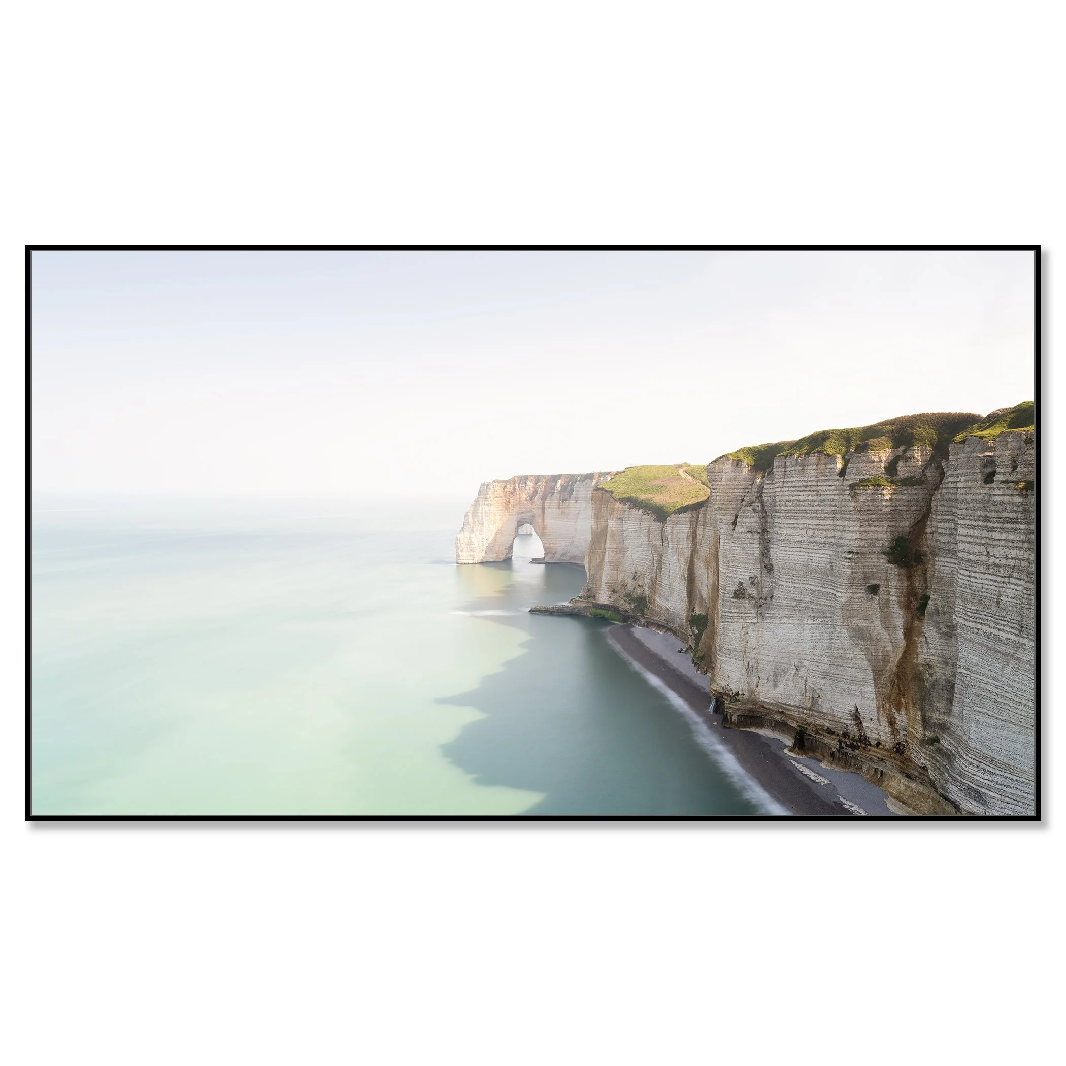 White Cliffs Panorama Study 2 by Gerald Berghammer shown on aluminium Dibond in a black aluminium ArtBox frame.