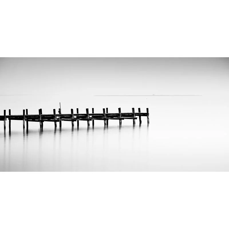 Gerald Berghammer - Foggy Wooden Dock Panorama Study 1, Austria