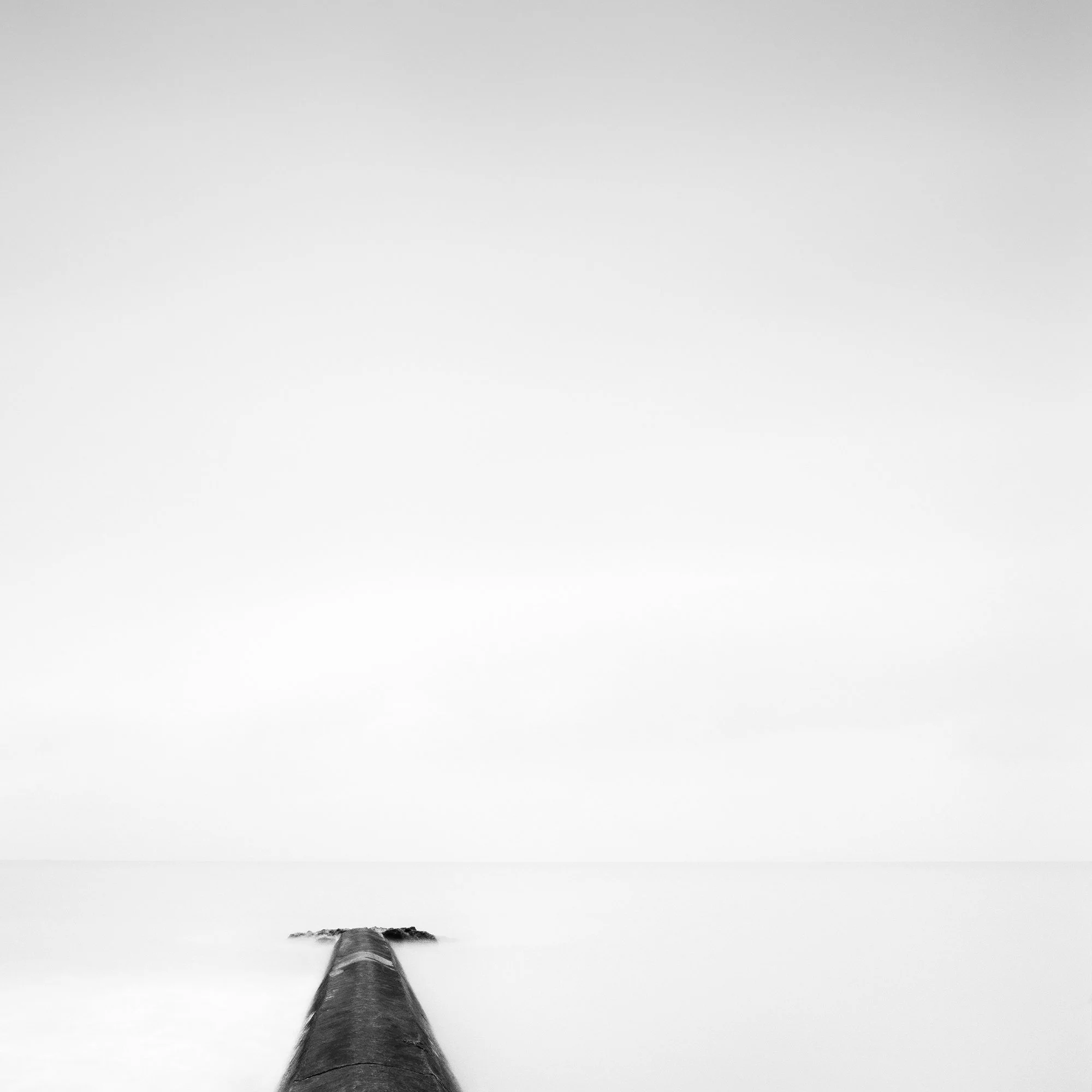 Detail of Straight On Study 1 black-and-white long-exposure seascape by Gerald Berghammer