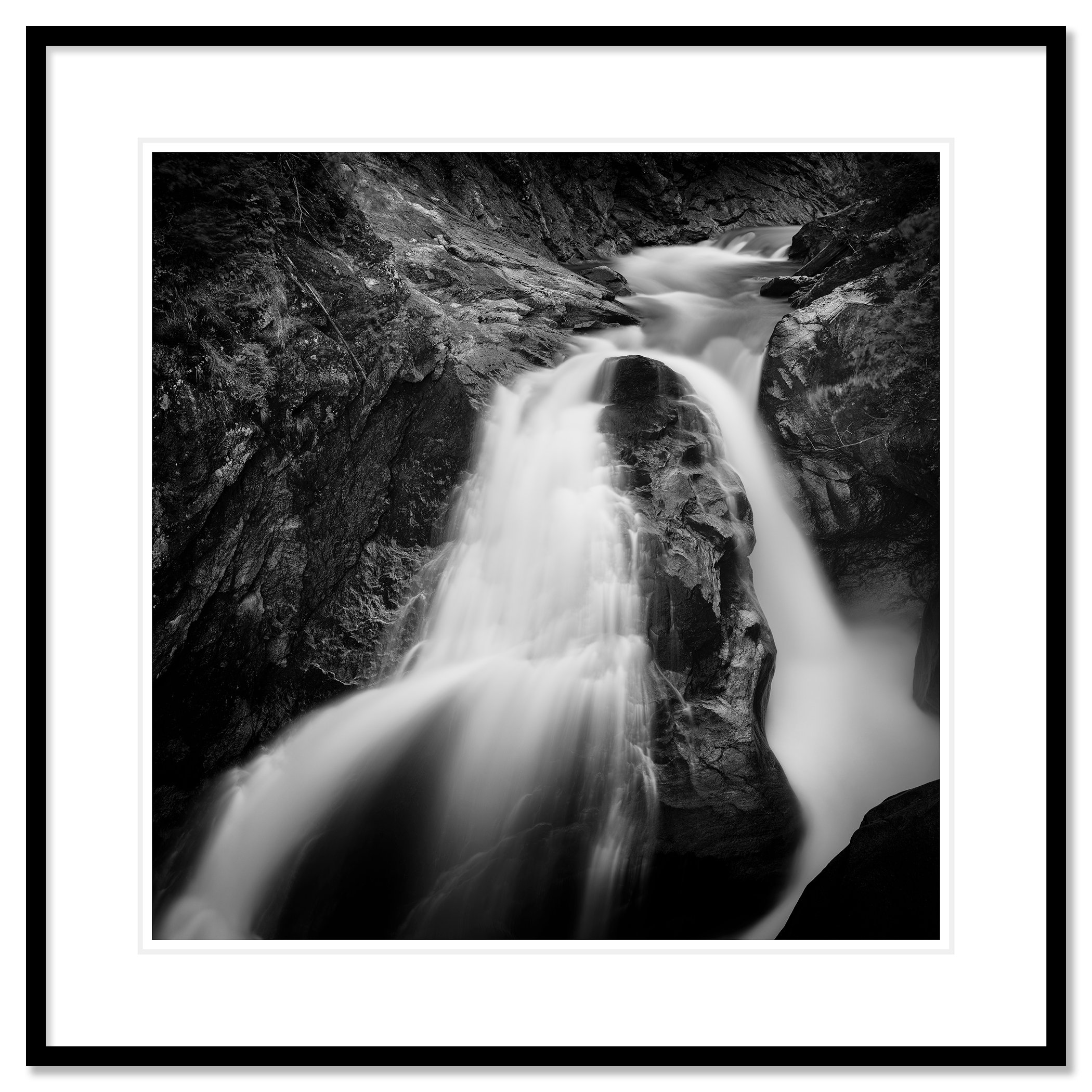 Krimmler Ache Study 1 by Gerald Berghammer in a black aluminium frame with white mount