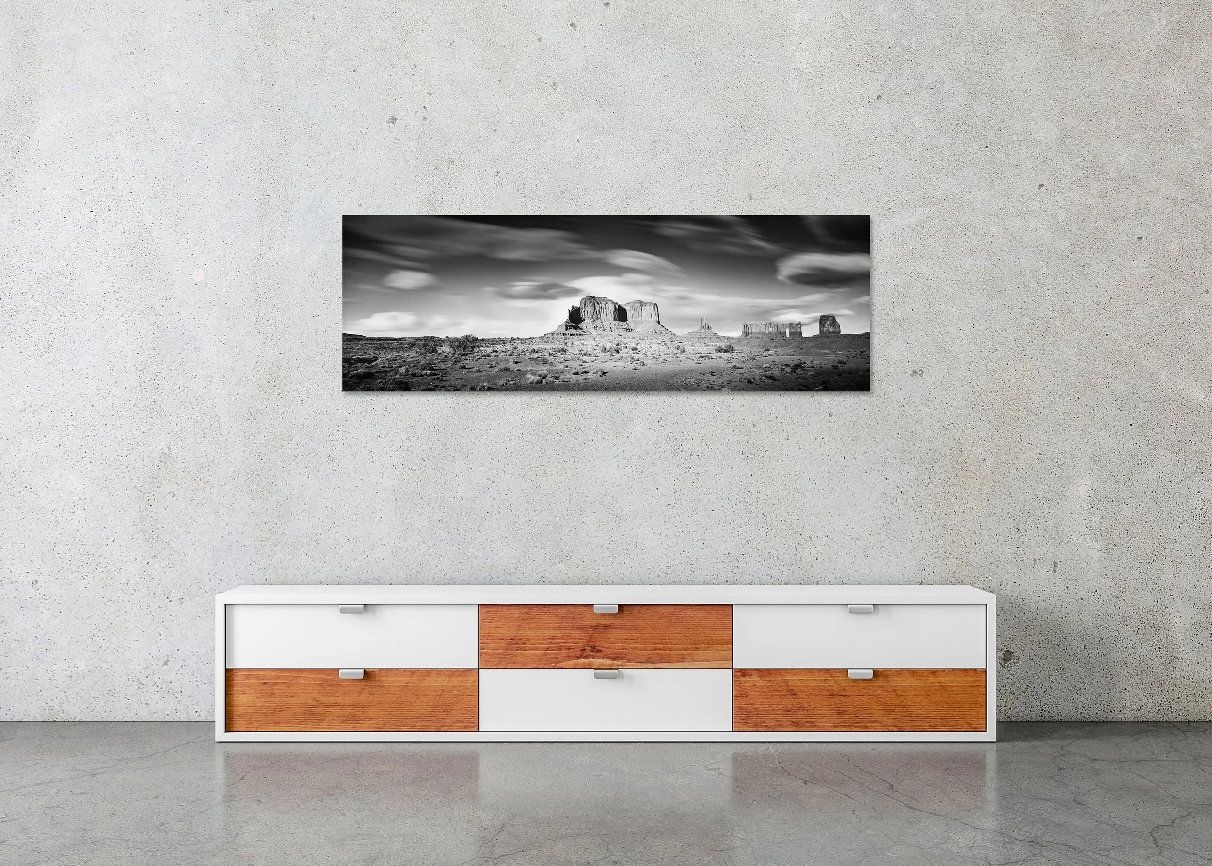 Gerald Berghammer - Wild West Panorama, desert landscape, mountain, Utah, USA, CromaLuxe print on aluminium, frameless
