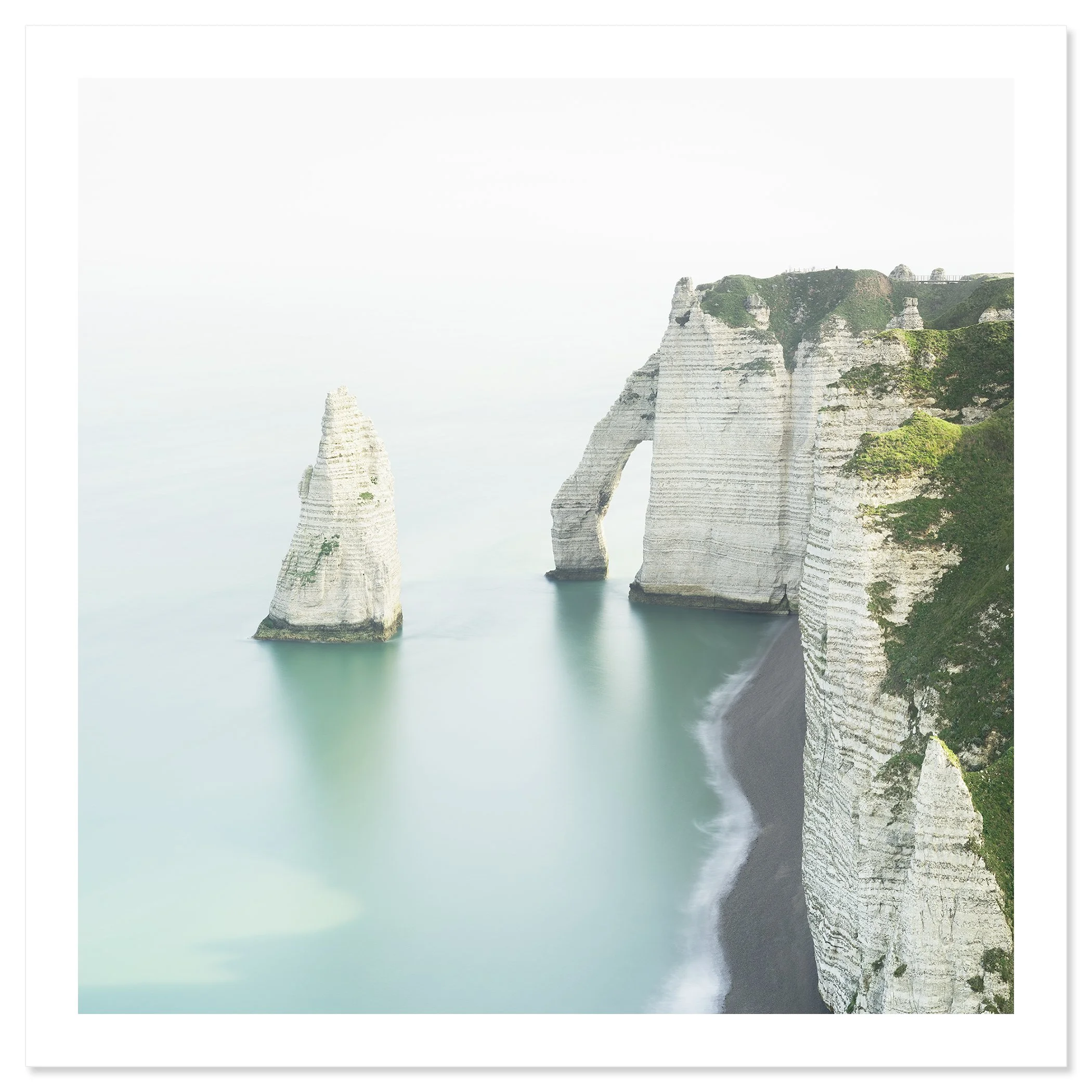 Fine art print of Étretat’s white cliffs on Hahnemühle Baryta paper with a white border